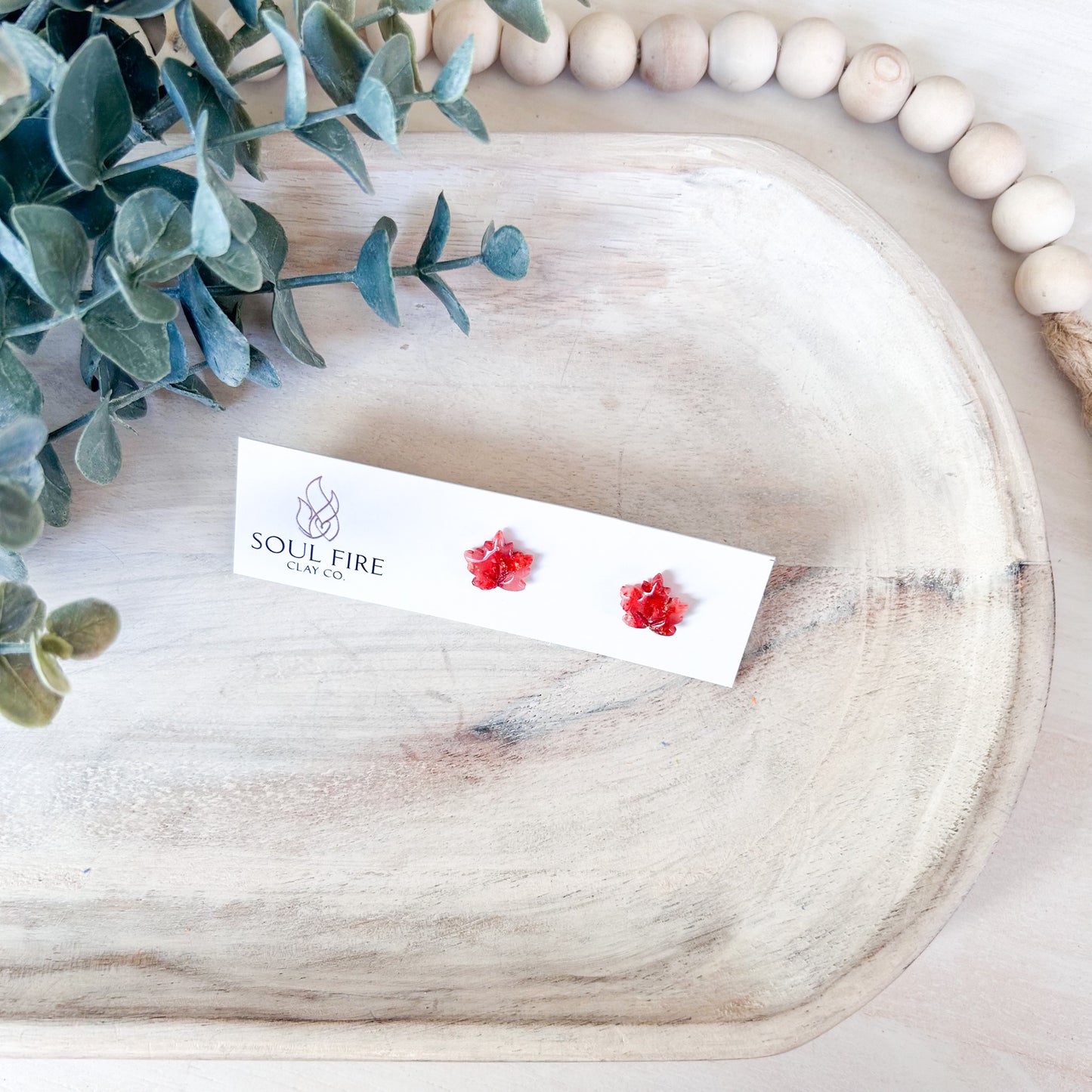 Canada day - maple leaf stud - statement Earrings