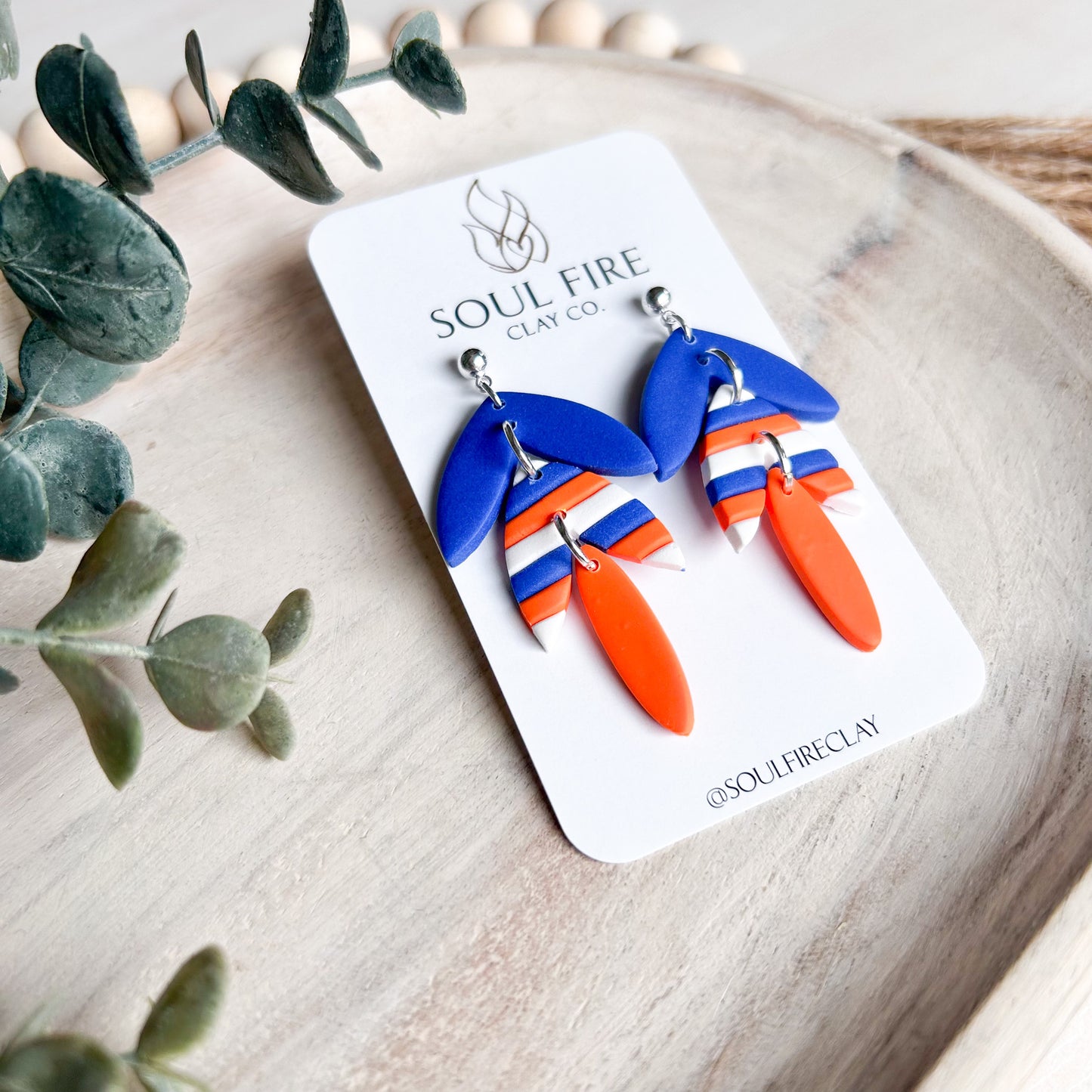 Edmonton Oilers - leaf drop - Statement Earrings