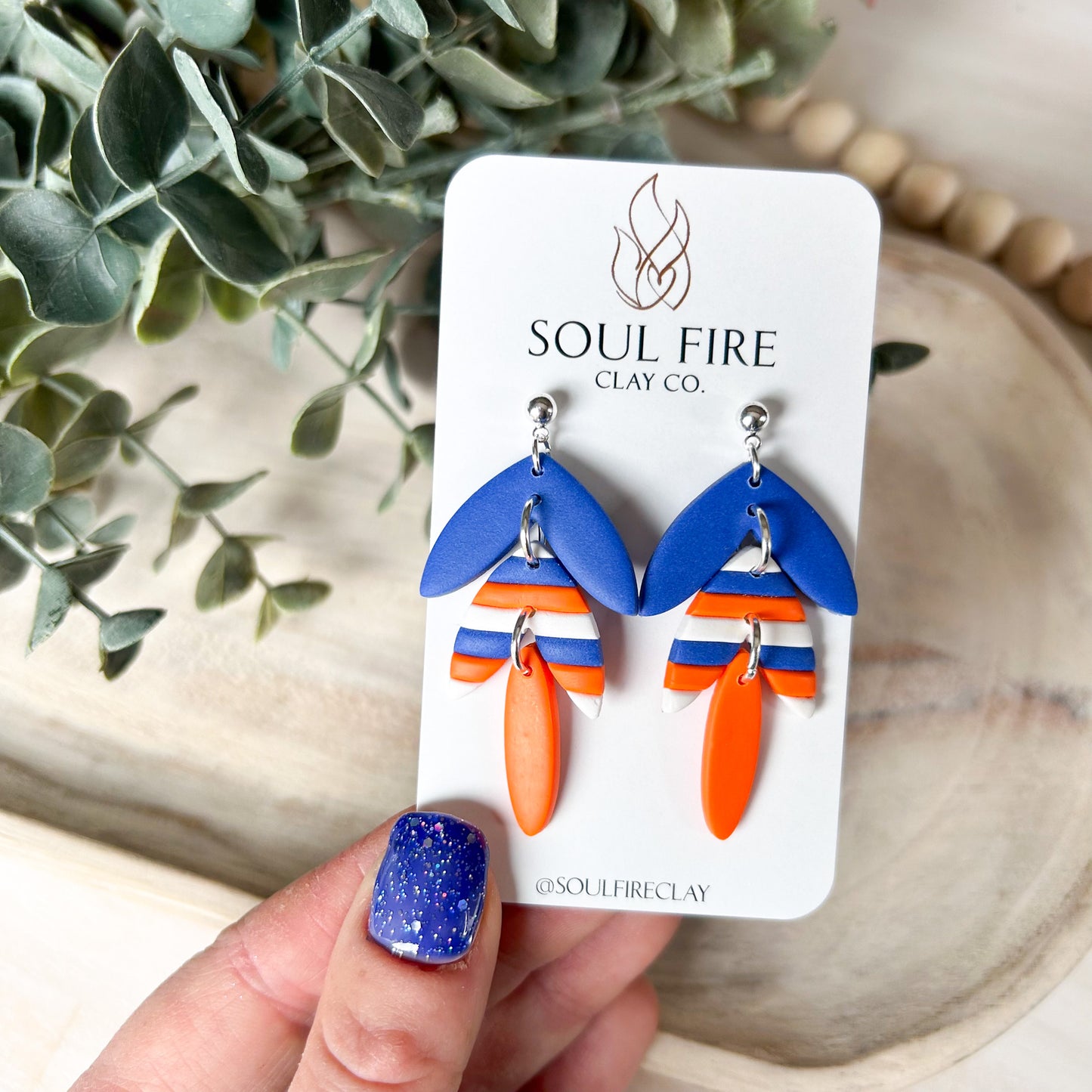 Edmonton Oilers - leaf drop - Statement Earrings