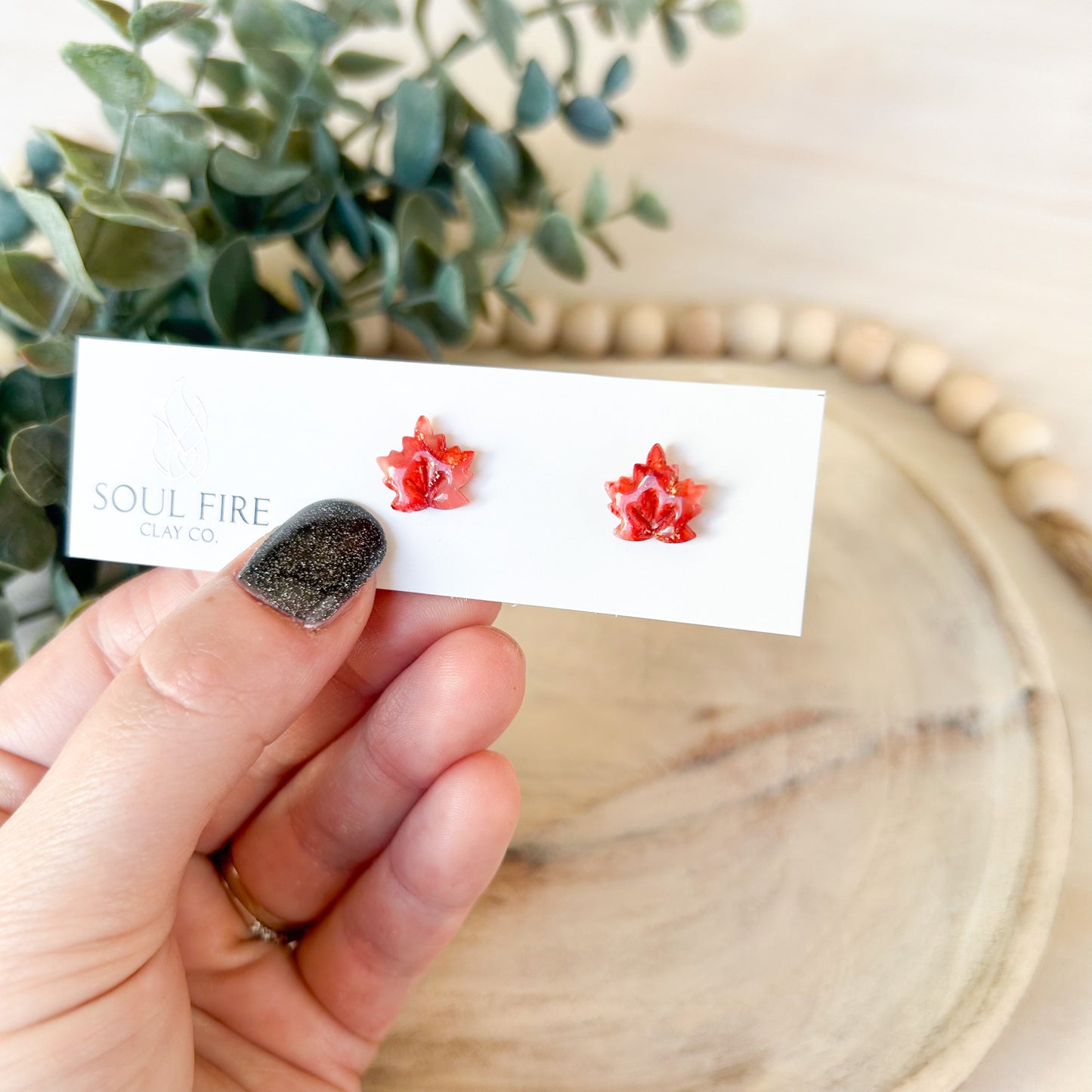 Canada day - maple leaf stud - statement Earrings