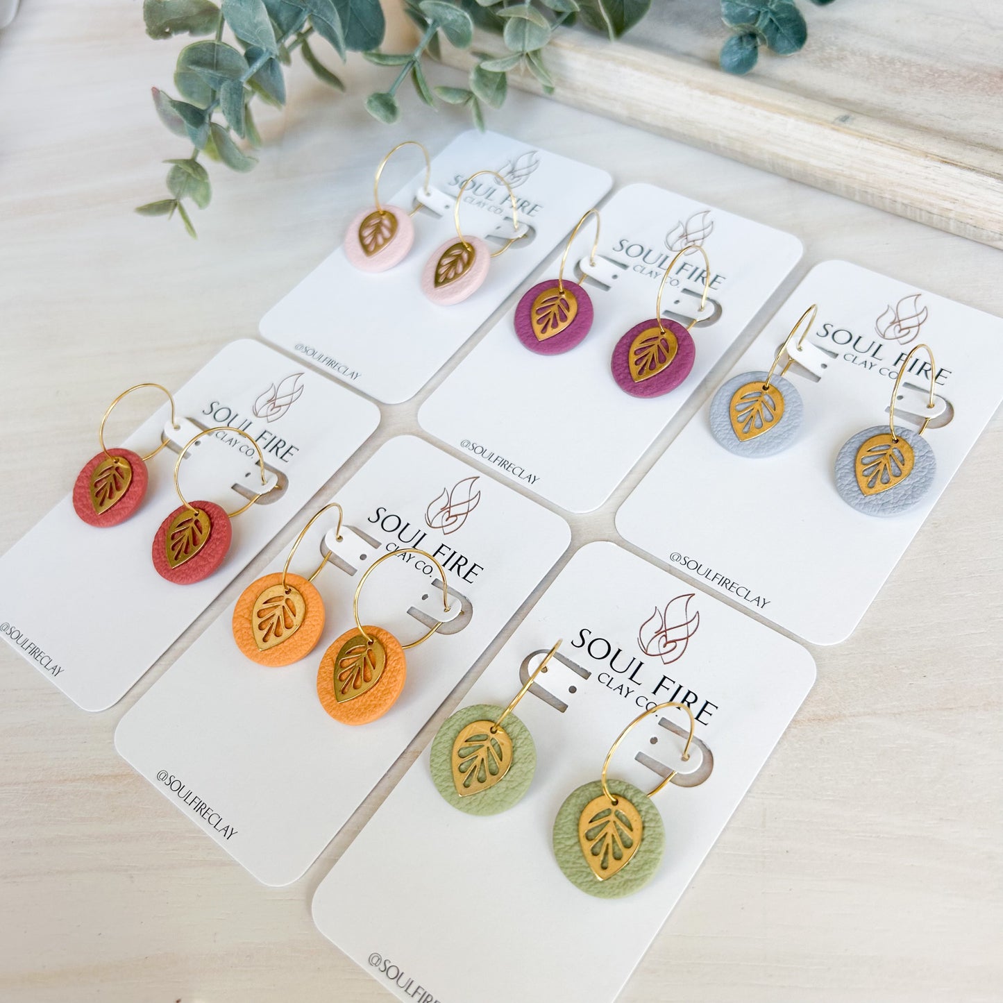 Leather Texture Leaf Drop- Fall Statement Earrings