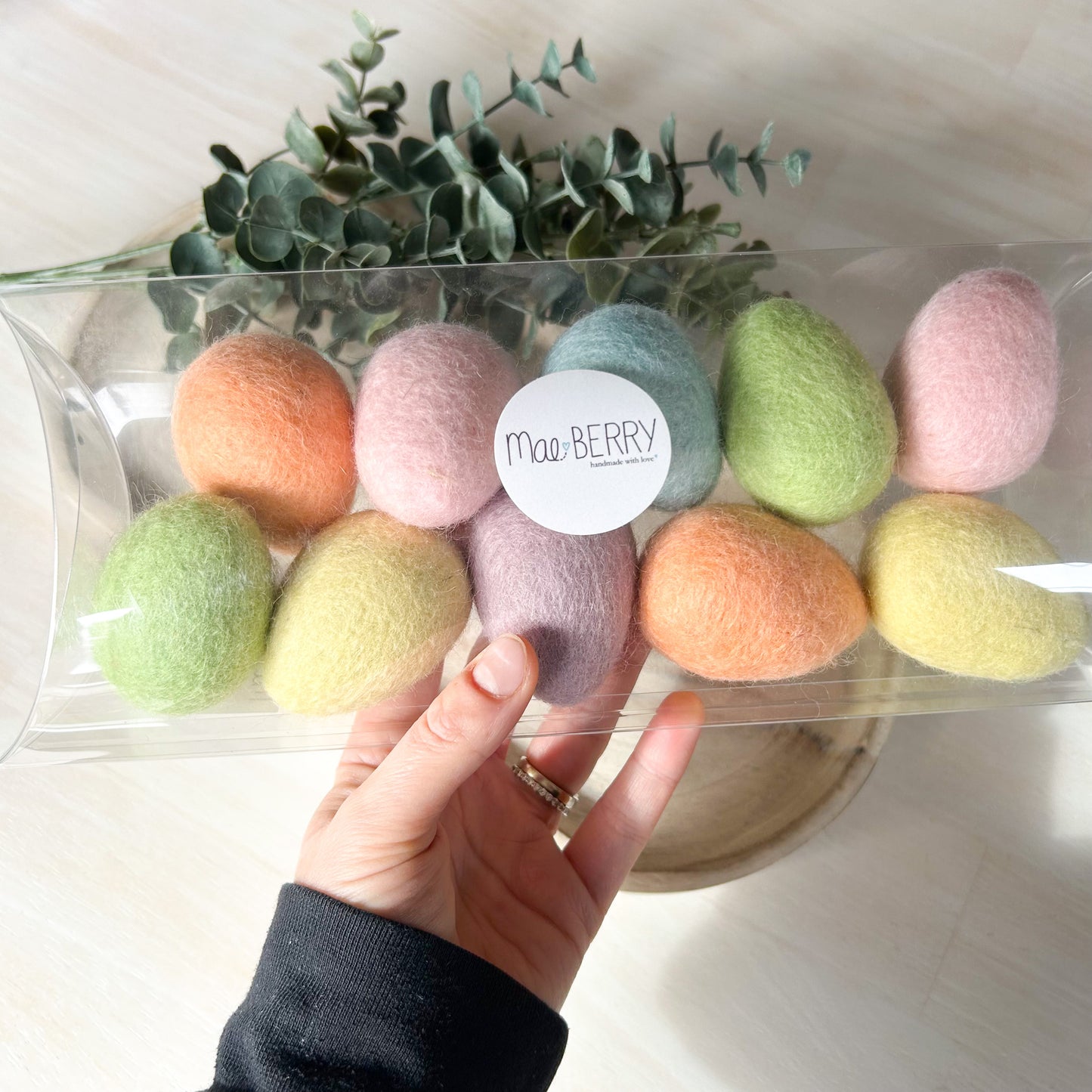Pastel Eggs - Loose Felt Pieces - Sensory Play - Tiered Tray Decor