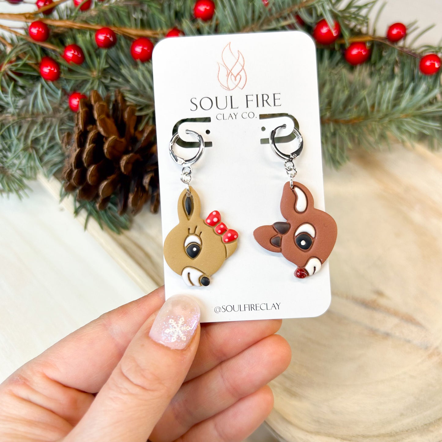 Rudolph & Clarice - Christmas Statement Earrings