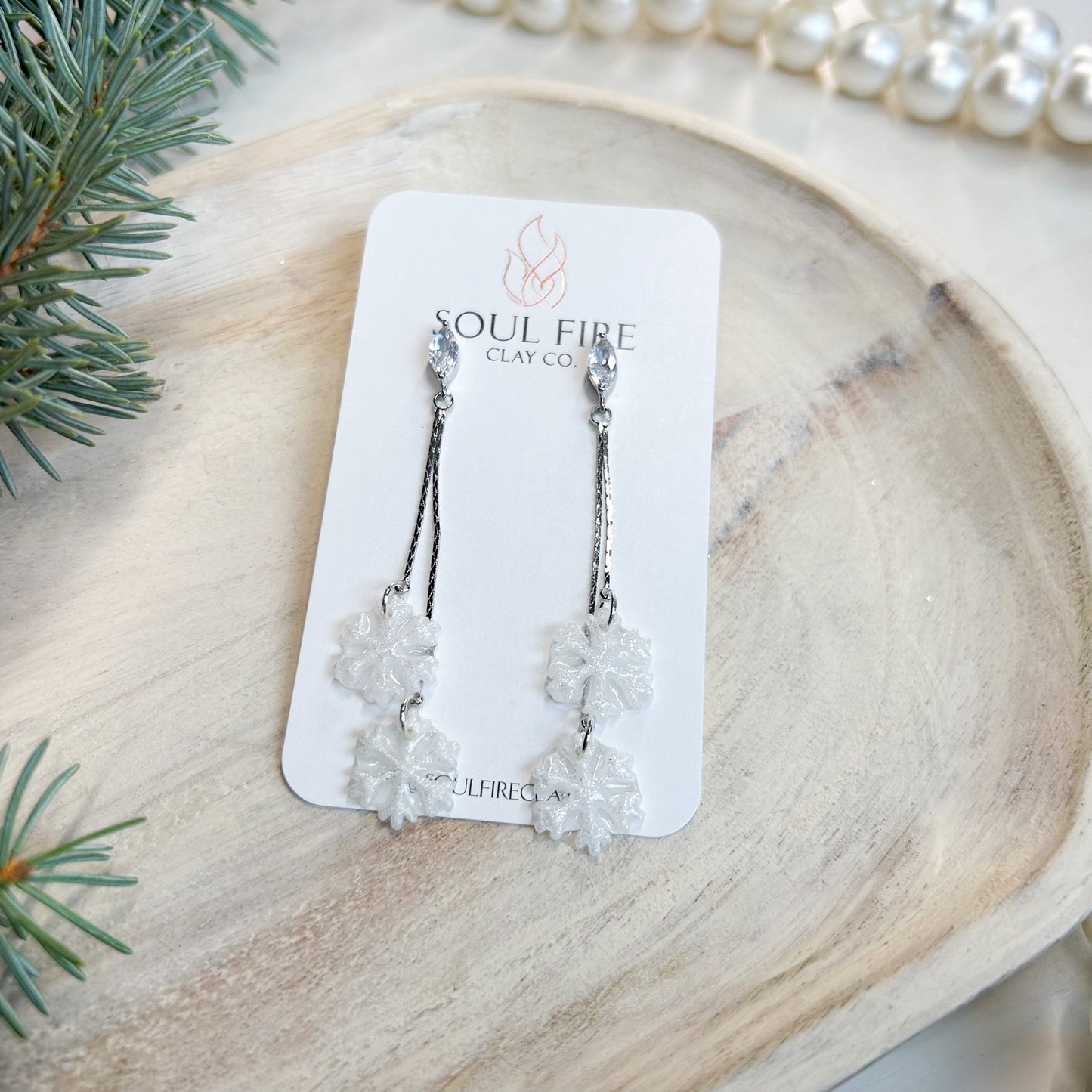 Blizzard - Snowflake Winter - Christmas Statement Earrings