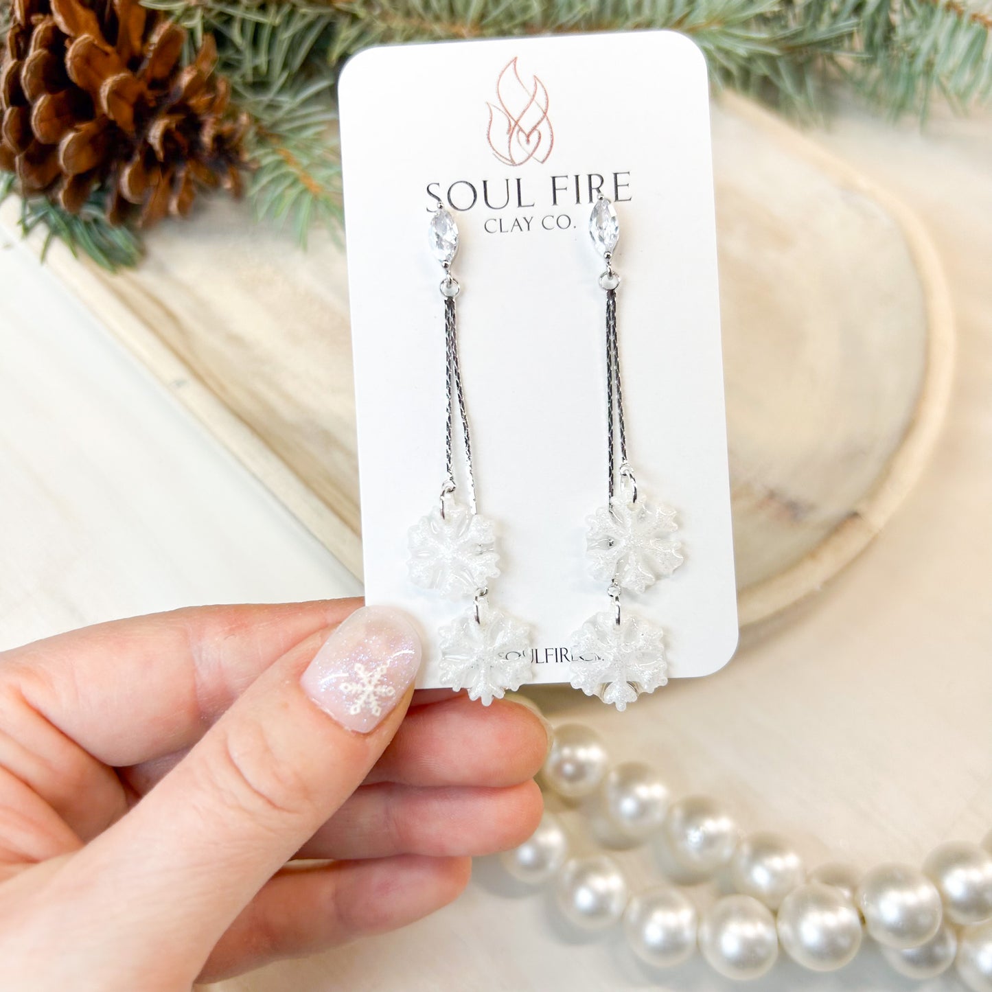 Blizzard - Snowflake Winter - Christmas Statement Earrings