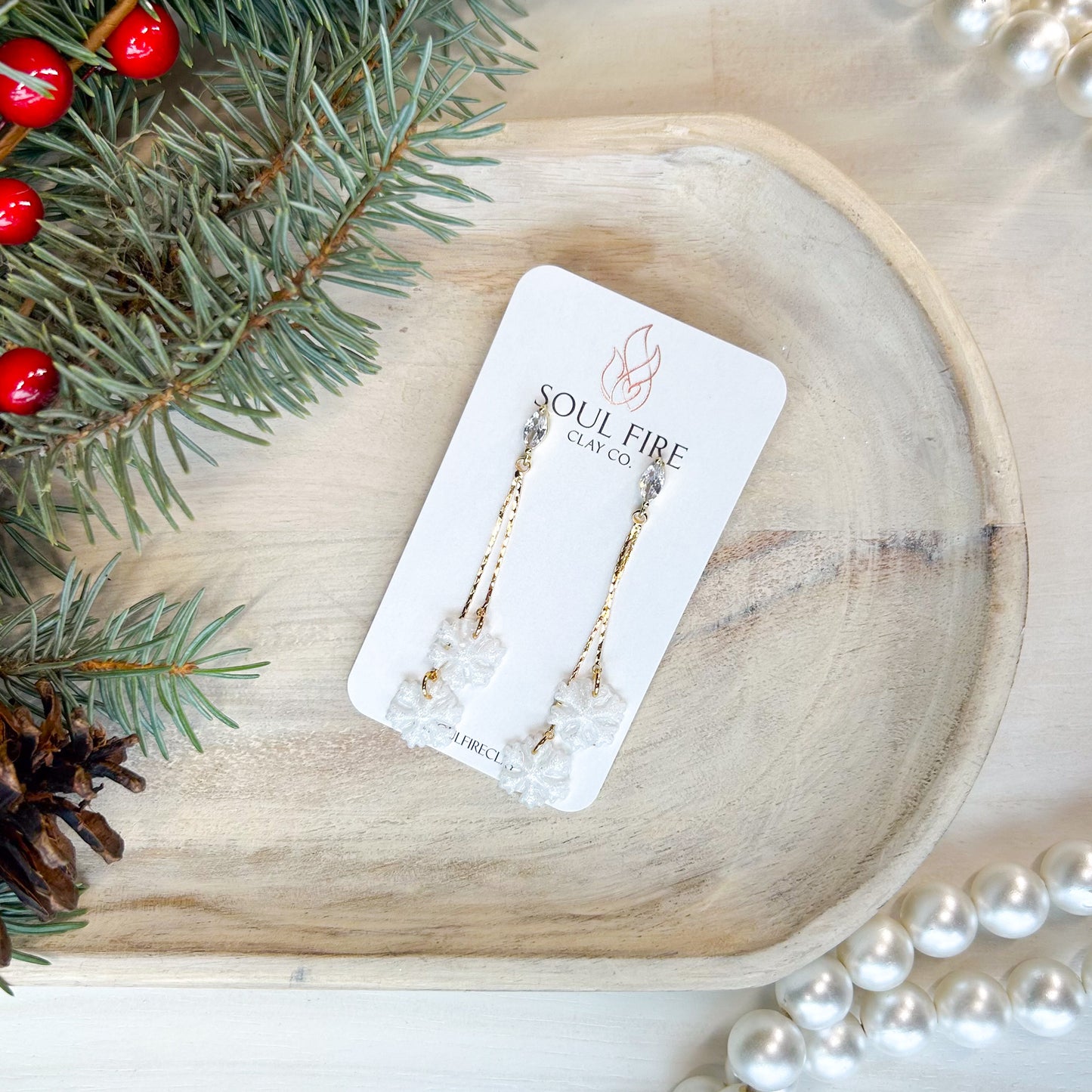 Blizzard - Snowflake Winter - Christmas Statement Earrings