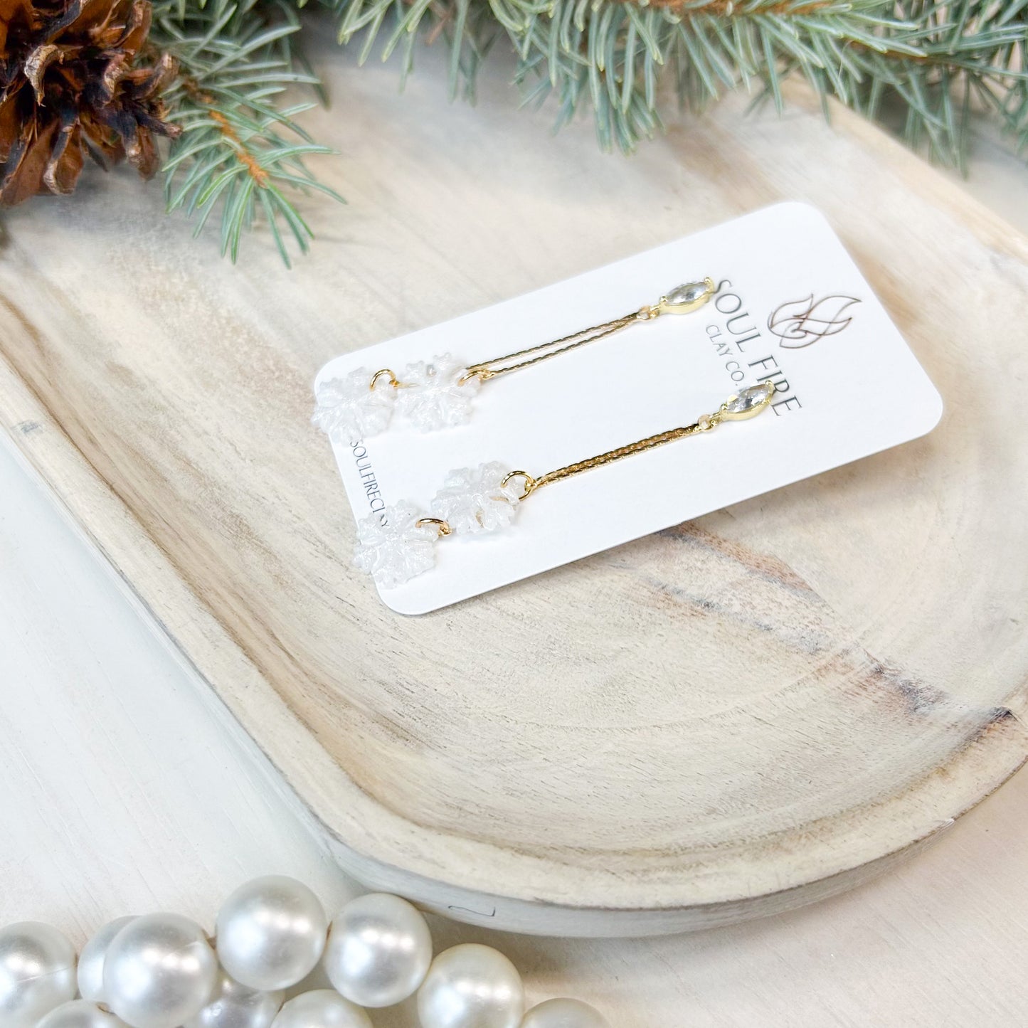 Blizzard - Snowflake Winter - Christmas Statement Earrings