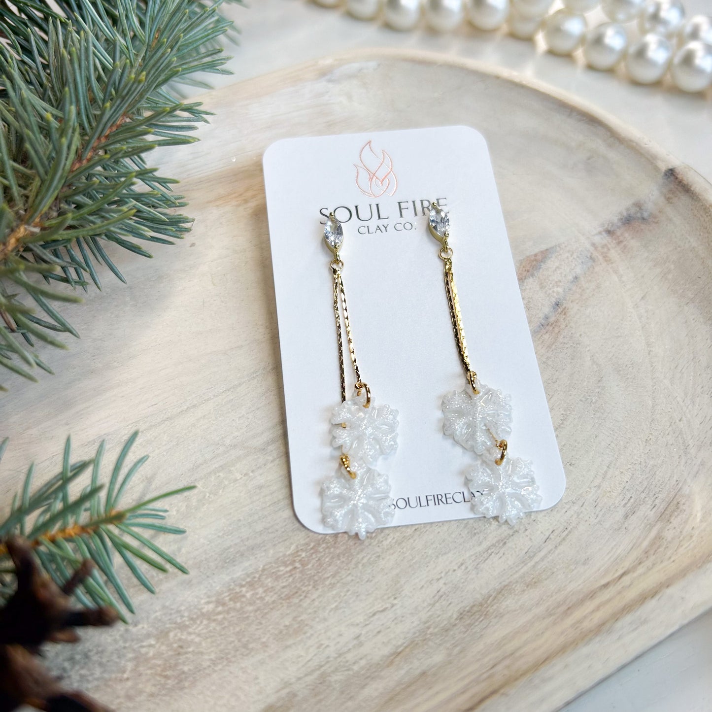 Blizzard - Snowflake Winter - Christmas Statement Earrings