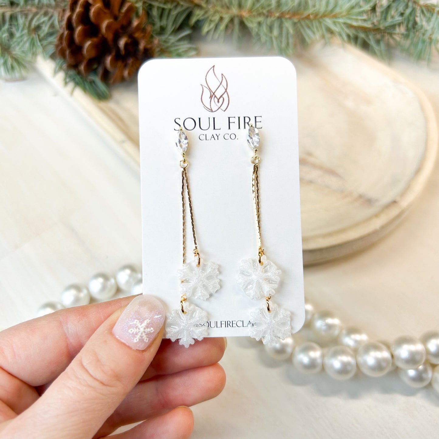 Blizzard - Snowflake Winter - Christmas Statement Earrings
