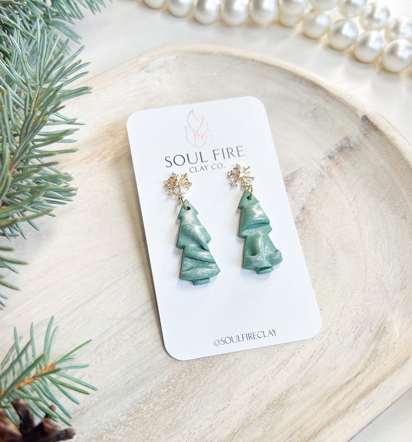 Draped Tree - Christmas Statement Earrings