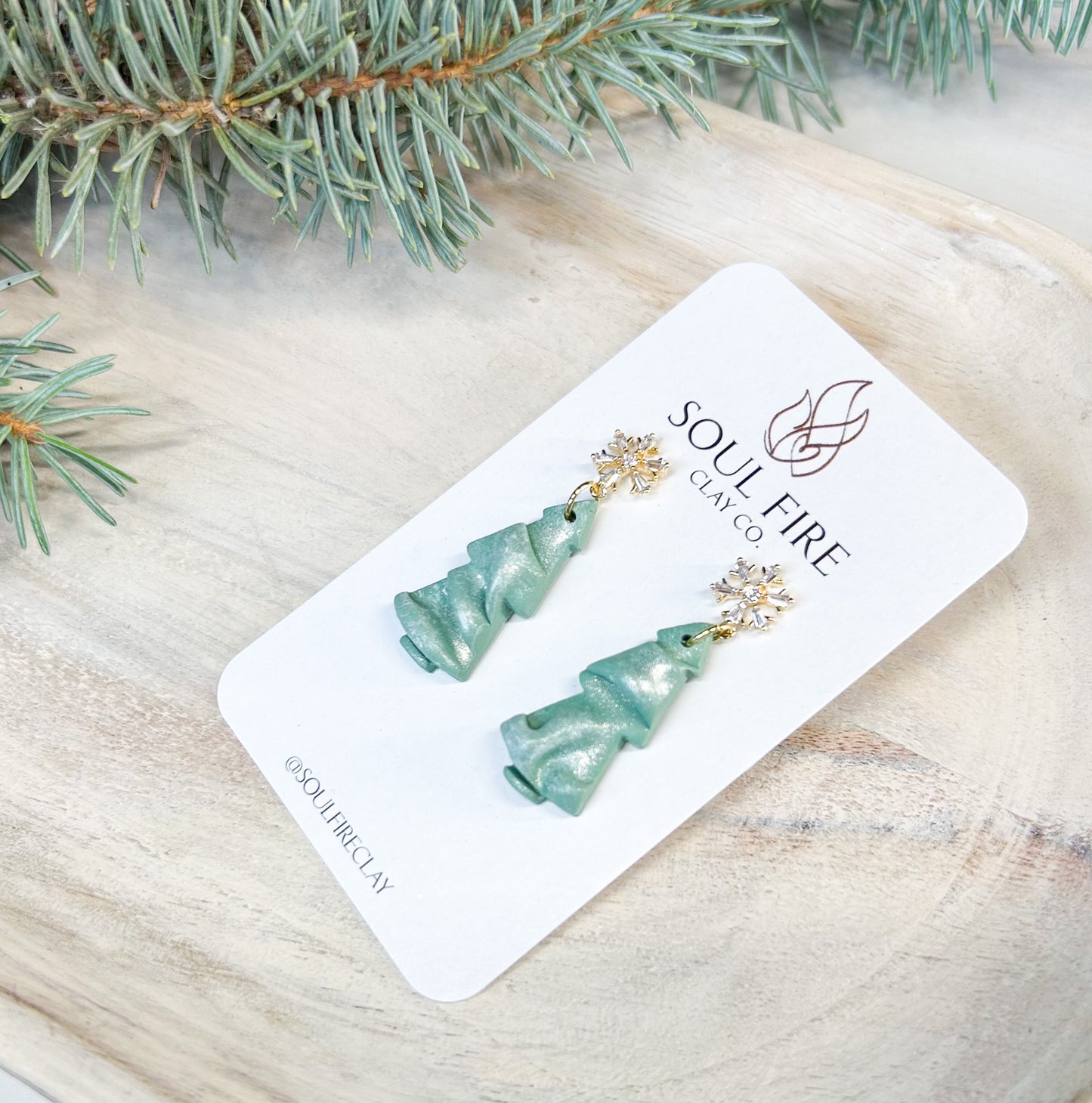 Draped Tree - Christmas Statement Earrings