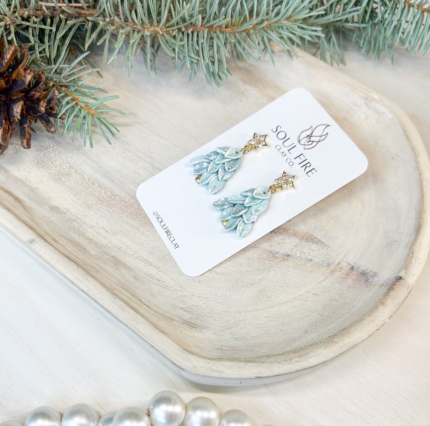 Leafy Trees - Christmas Statement Earrings