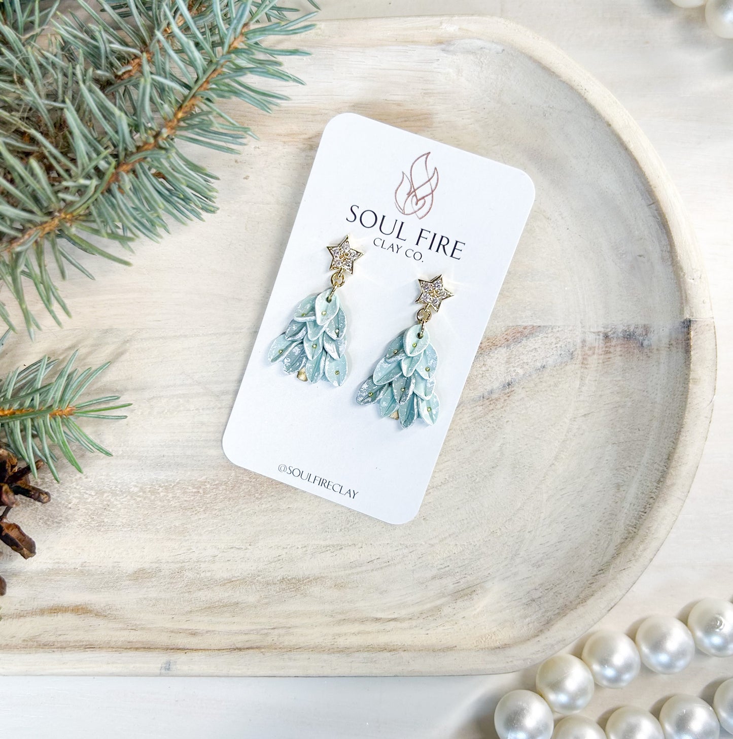 Leafy Trees - Christmas Statement Earrings