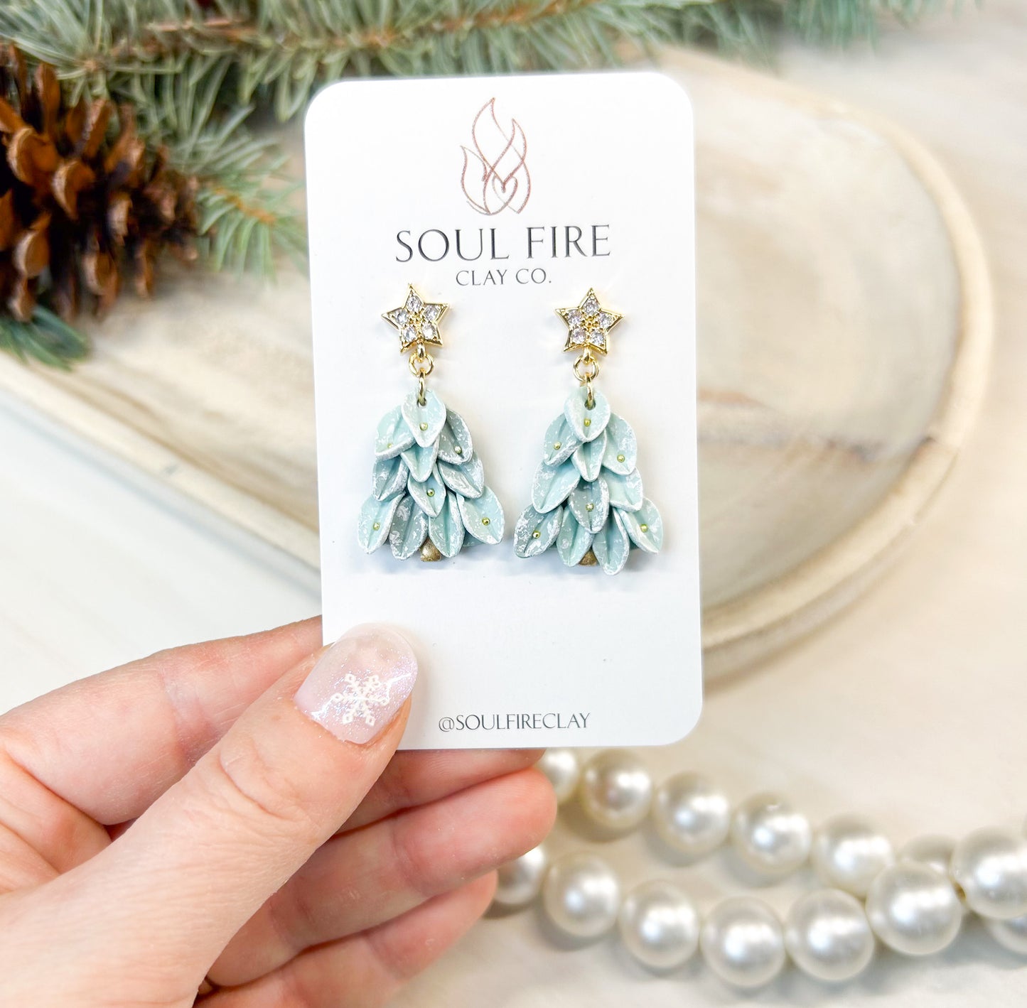 Leafy Trees - Christmas Statement Earrings