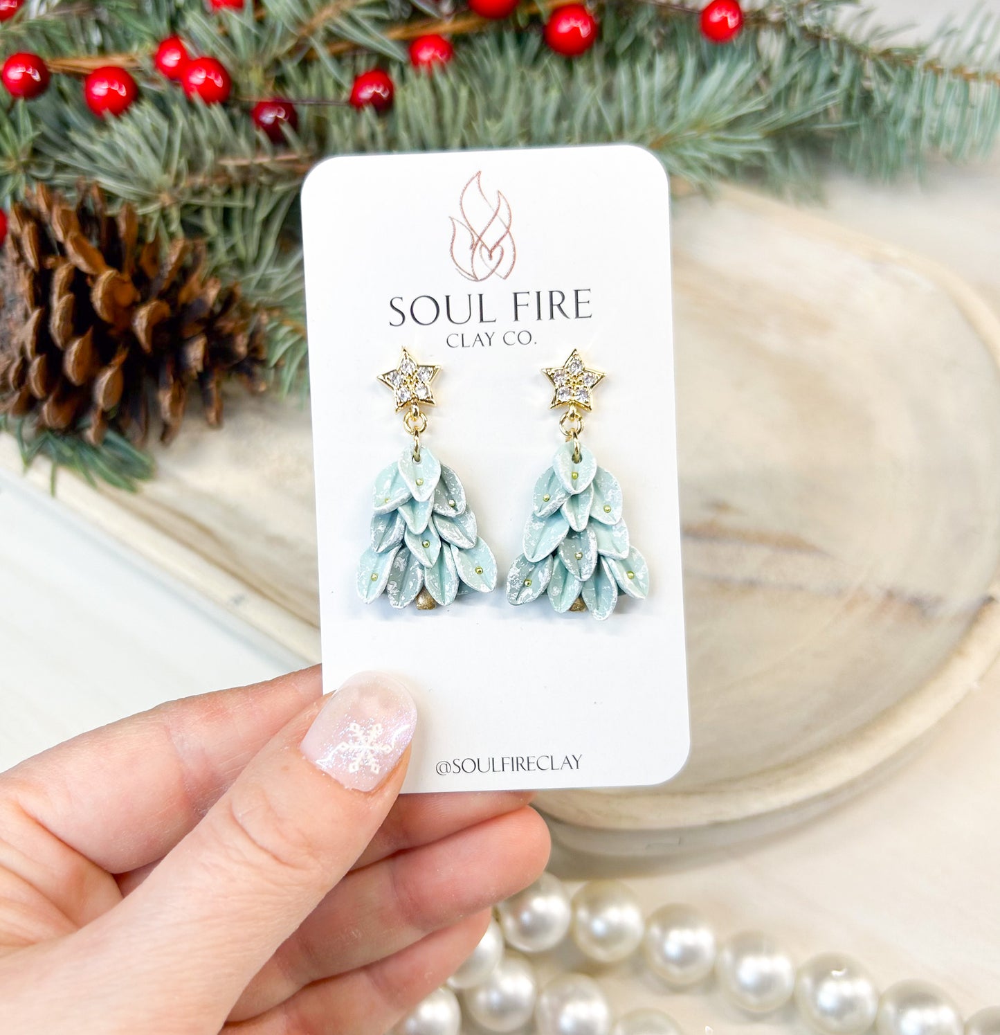 Leafy Trees - Christmas Statement Earrings