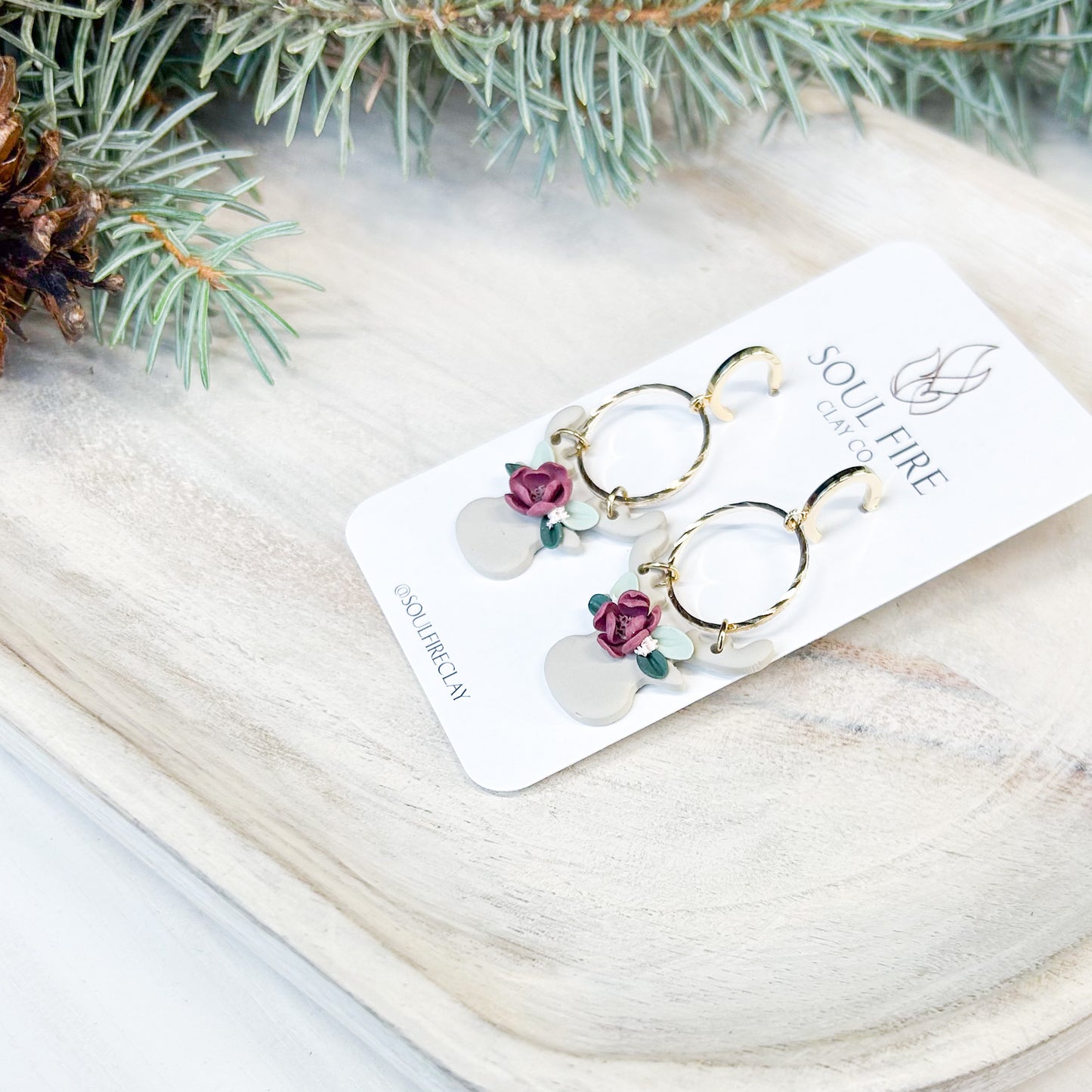Floral Reindeer - Christmas Statement Earrings