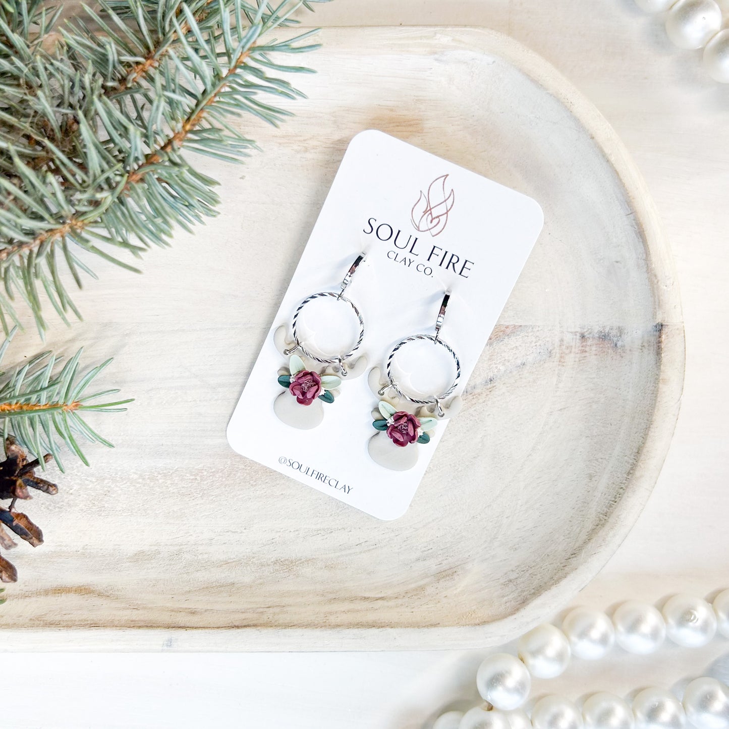 Floral Reindeer - Christmas Statement Earrings