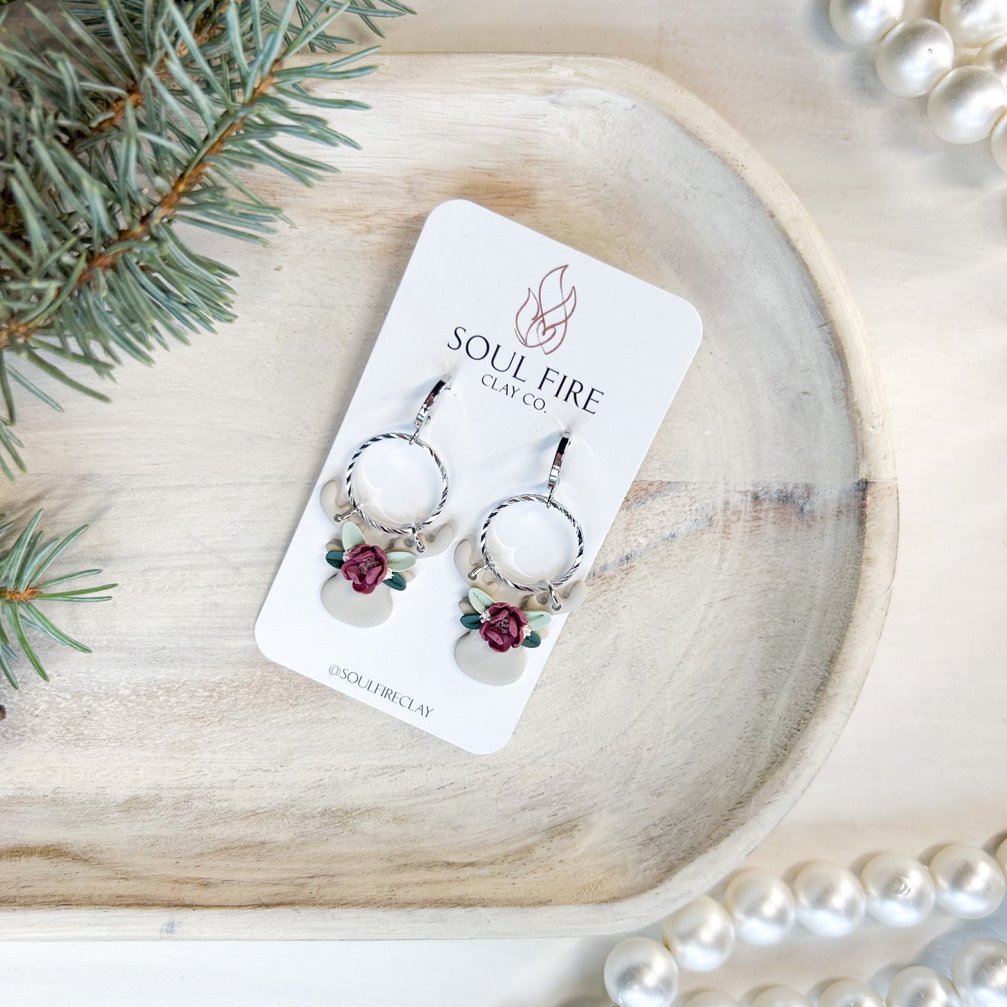 Floral Reindeer - Christmas Statement Earrings