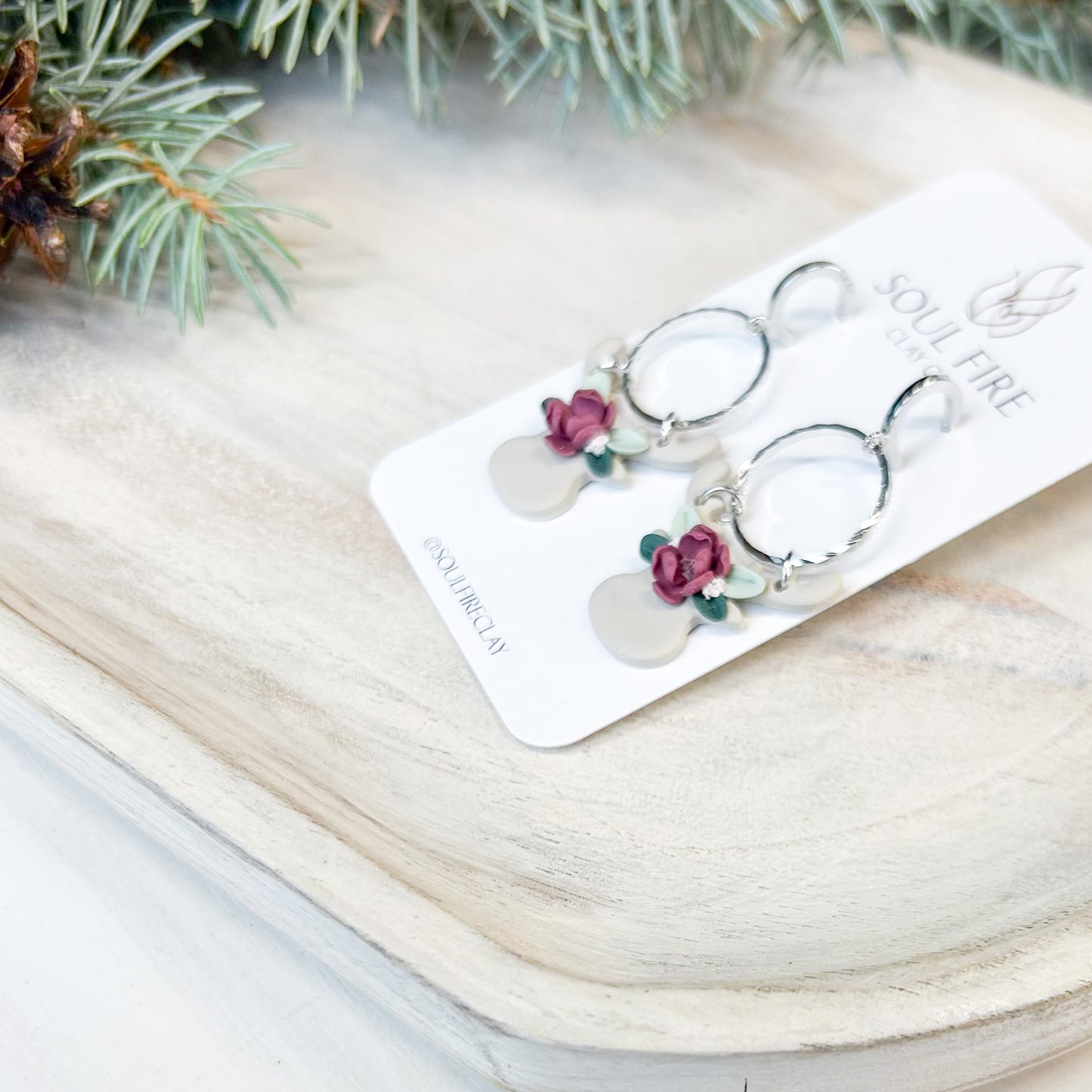 Floral Reindeer - Christmas Statement Earrings