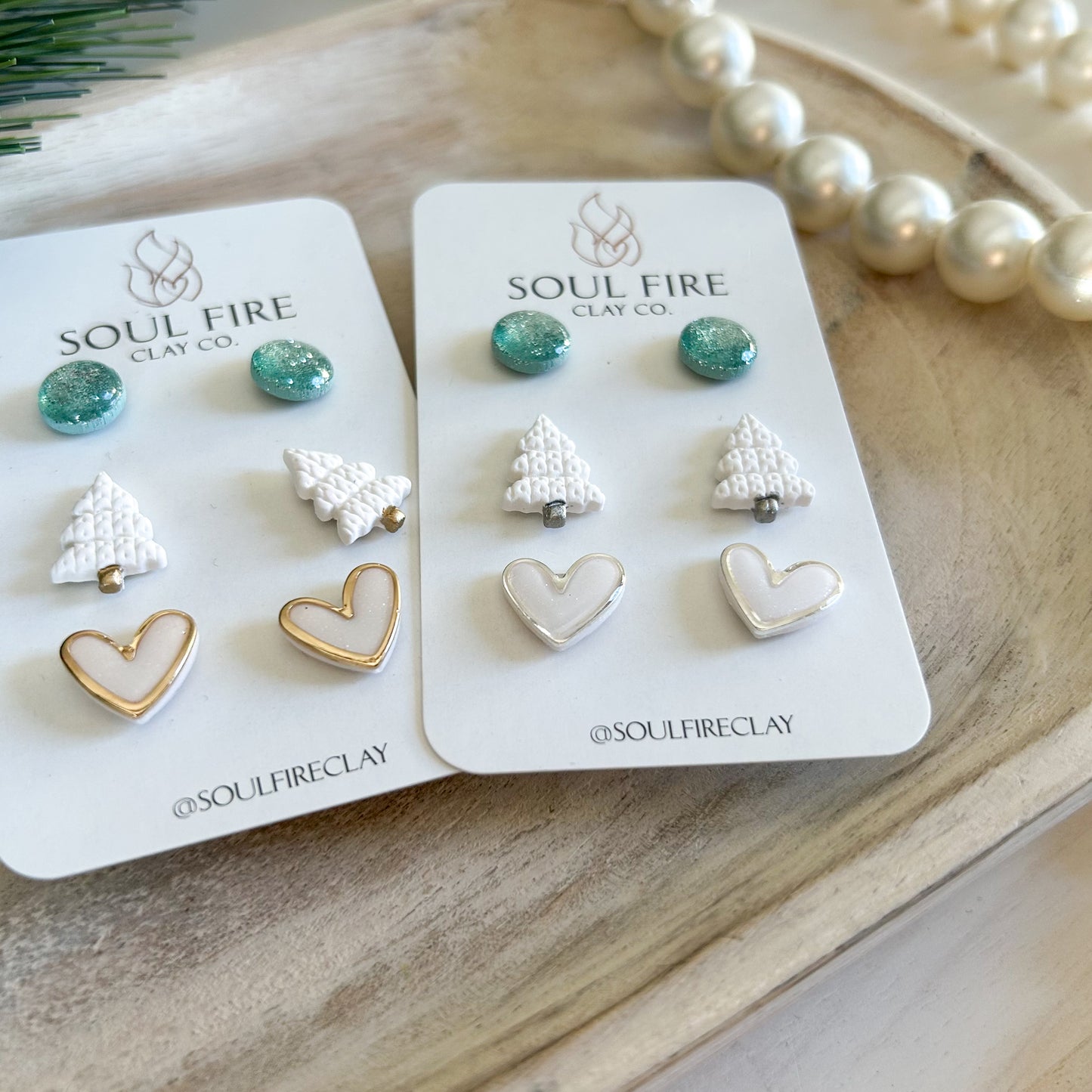 Winter Wonderland Stud Set - Christmas Statement Earrings