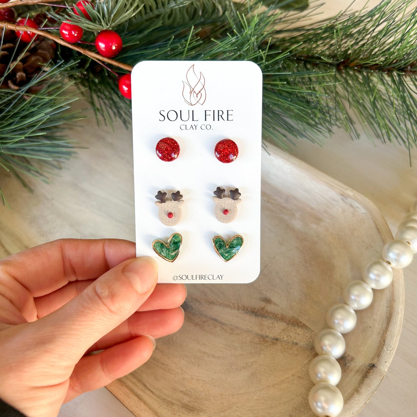 Rudolph Stud Set - Christmas Statement Earrings