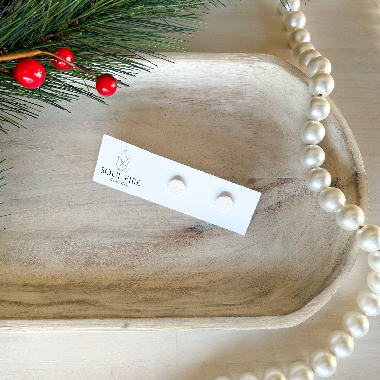 Knit Stud - Christmas Statement Earrings