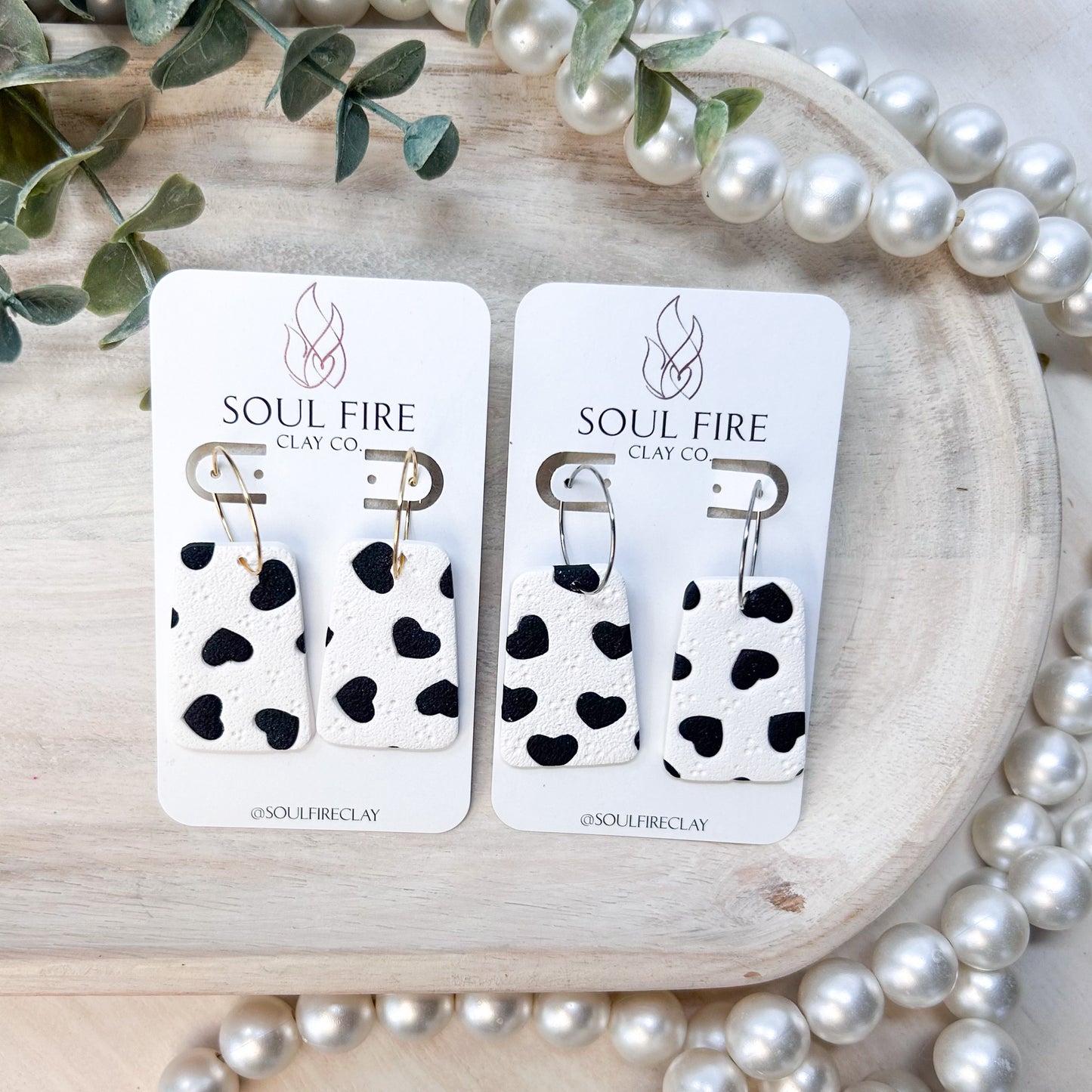 Heart Polka Dot Statement Earrings
