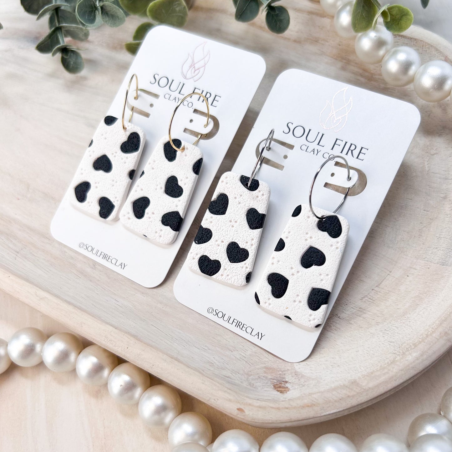 Heart Polka Dot Statement Earrings