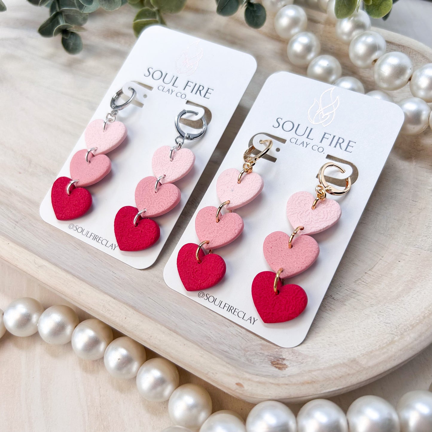 Ombre Hearts Statement Earrings