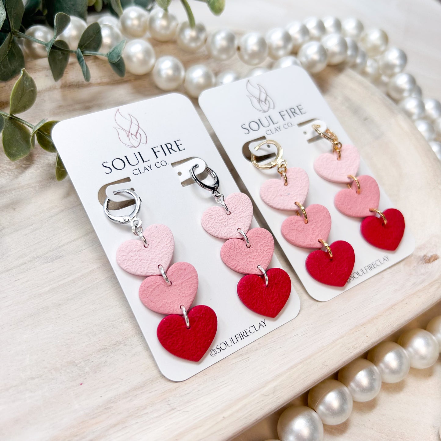 Ombre Hearts Statement Earrings