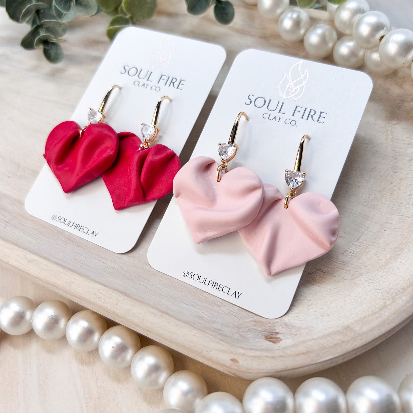 Draped Hearts Statement Earrings
