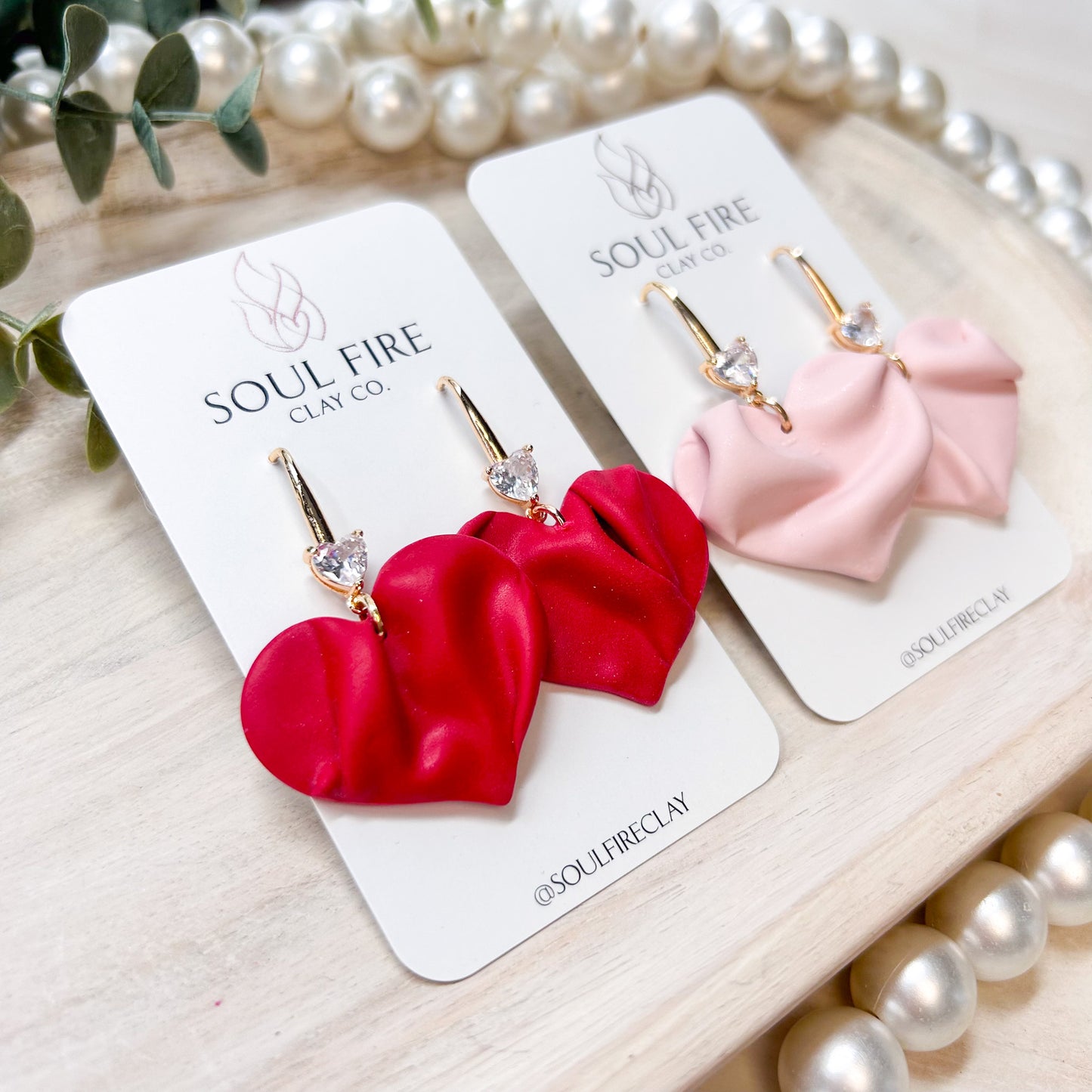 Draped Hearts Statement Earrings