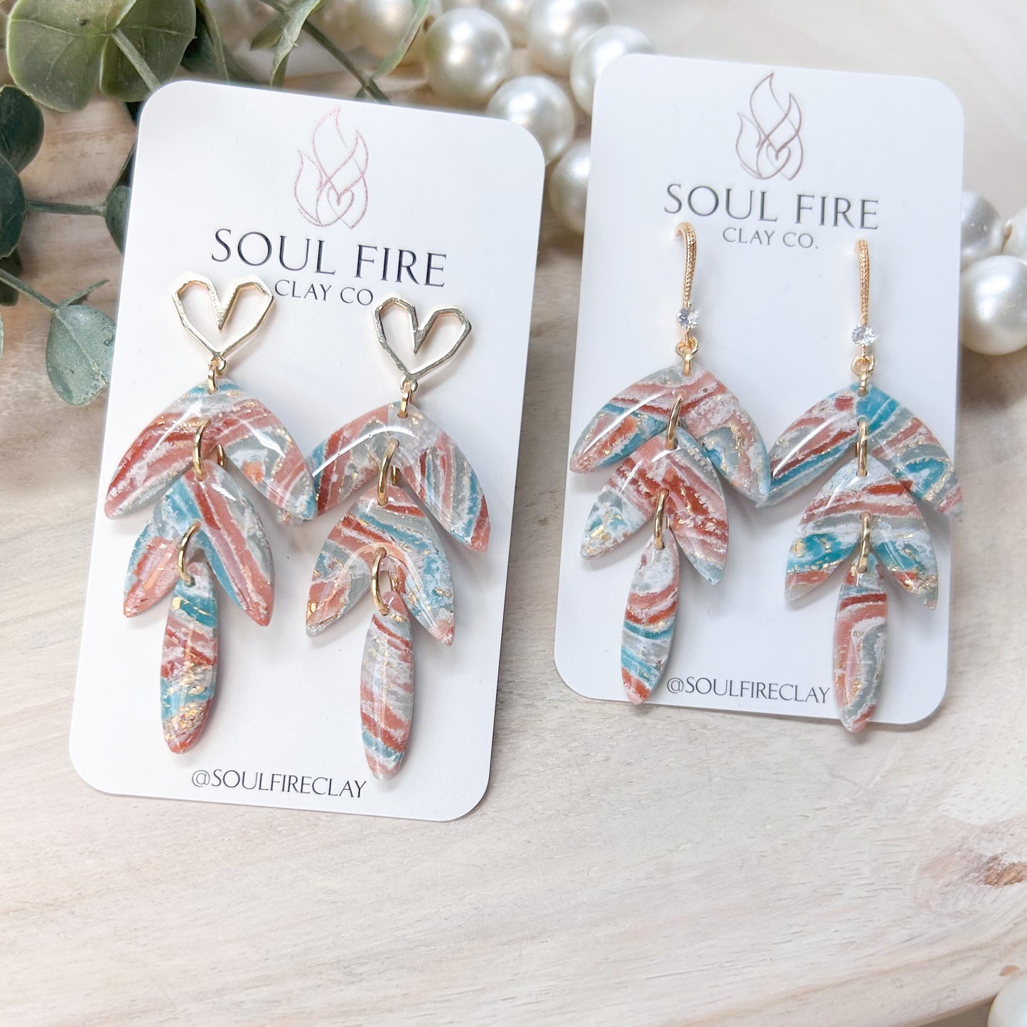 Boho Marble Drop Statement Earrings