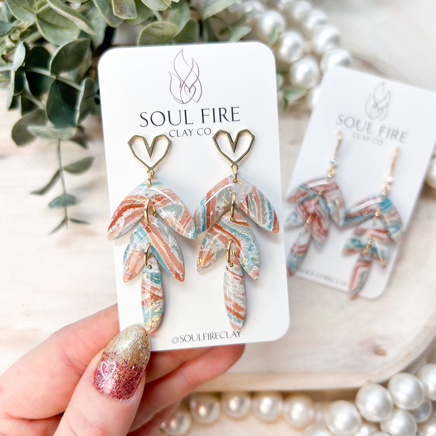 Boho Marble Drop Statement Earrings