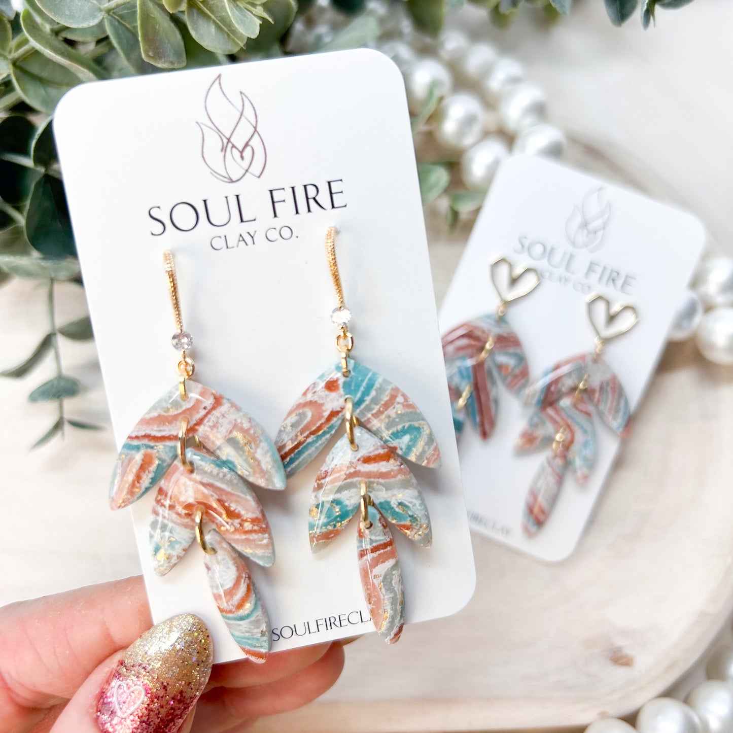 Boho Marble Drop Statement Earrings