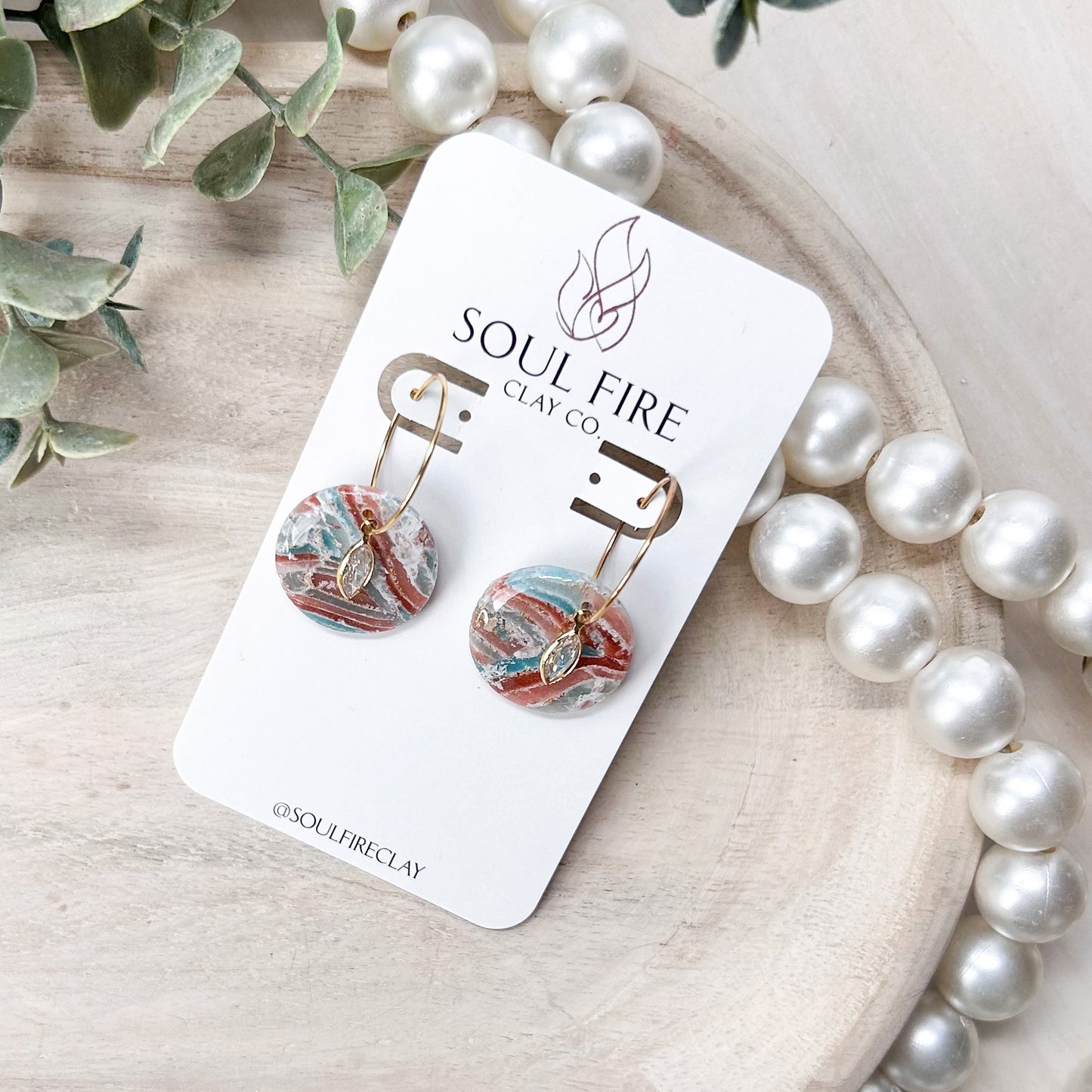 Boho Marble Drop Statement Earrings