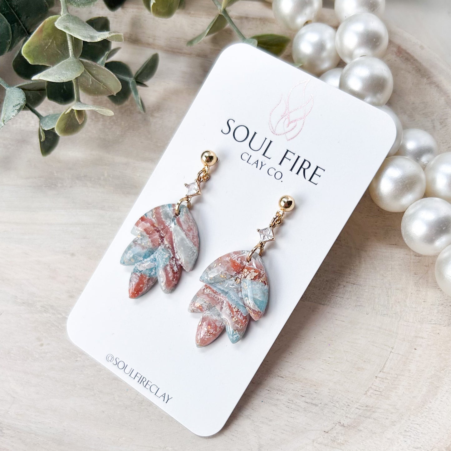 Boho Marble Drop Statement Earrings
