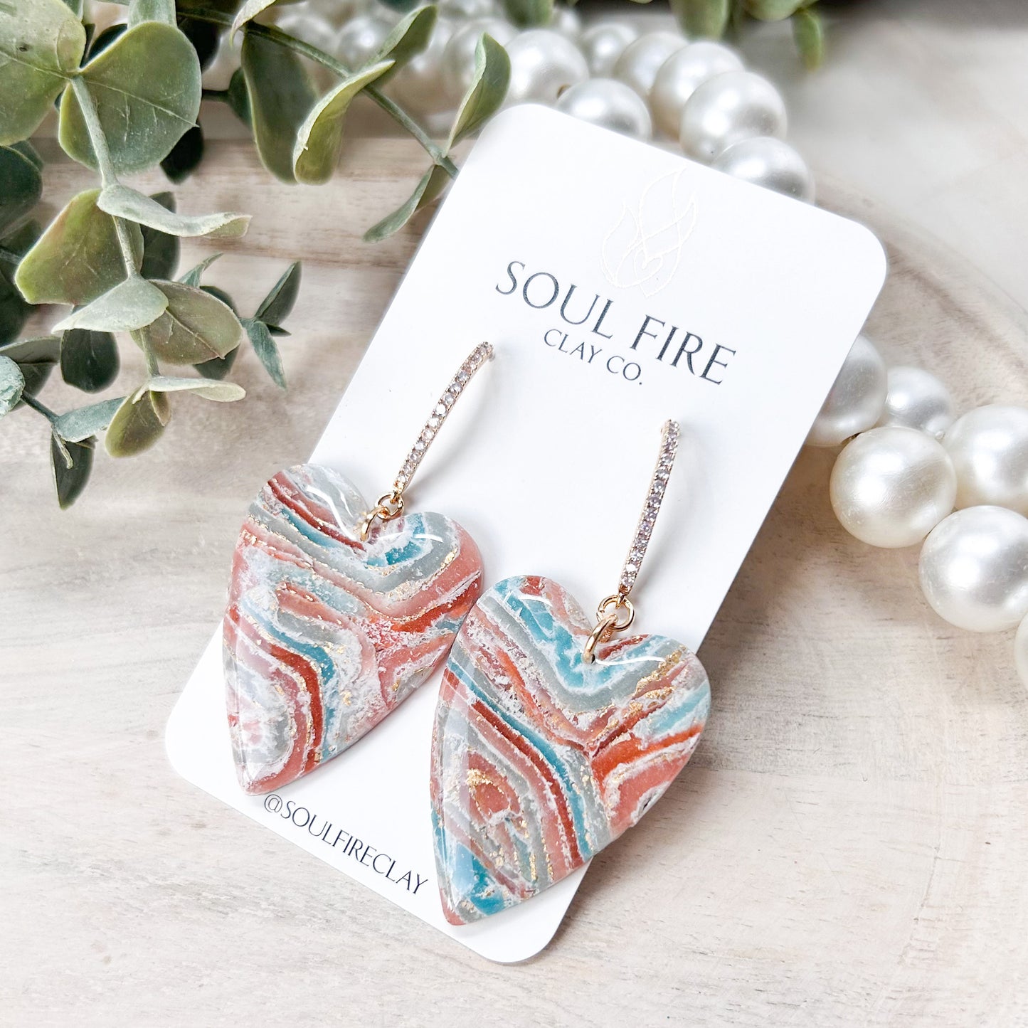 Boho Marble Drop Statement Earrings