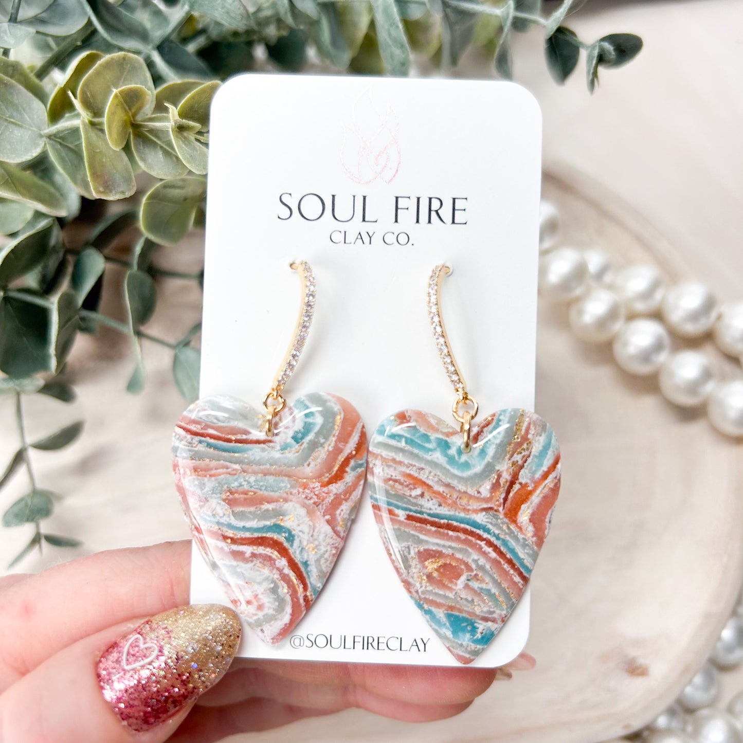 Boho Marble Drop Statement Earrings