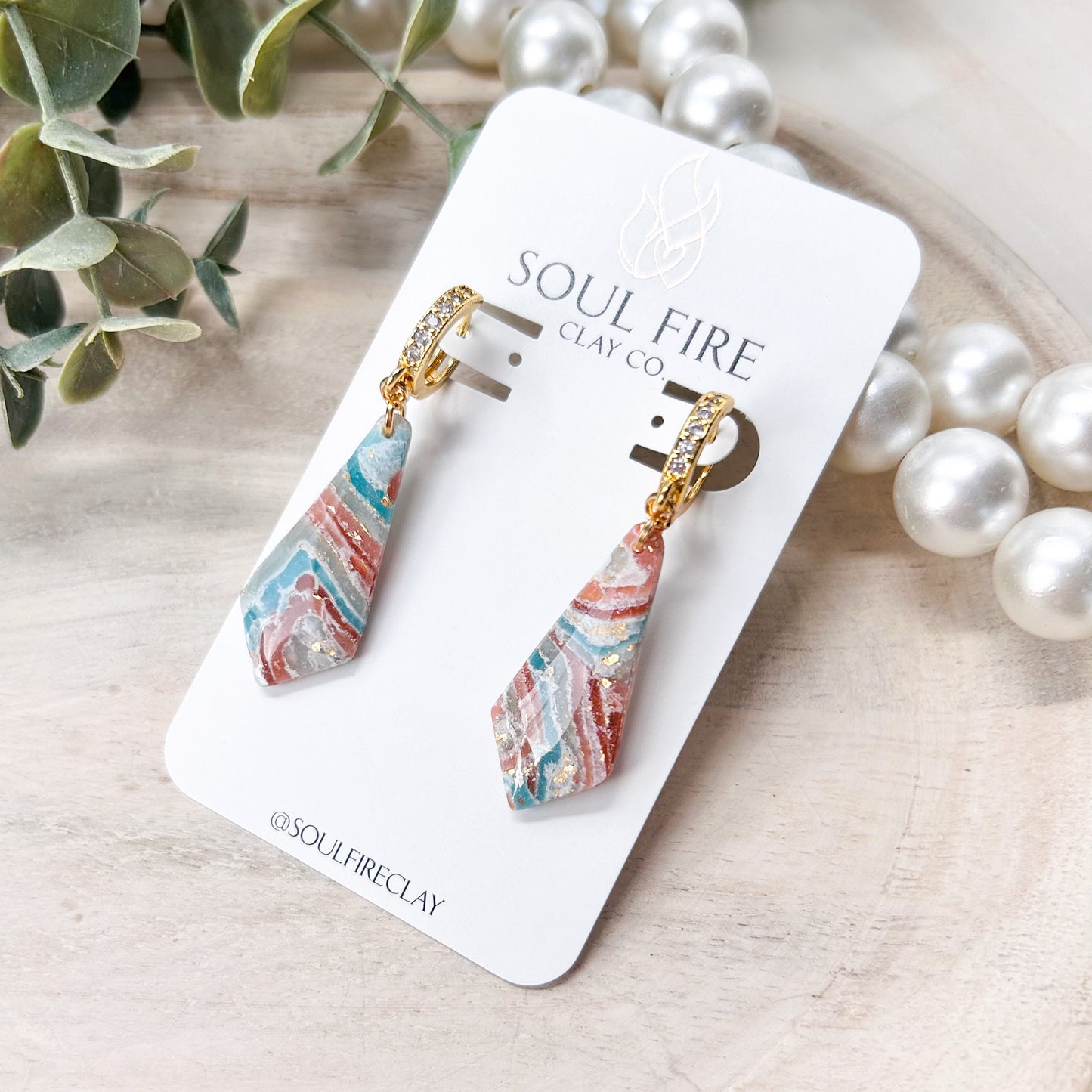 Boho Marble Drop Statement Earrings