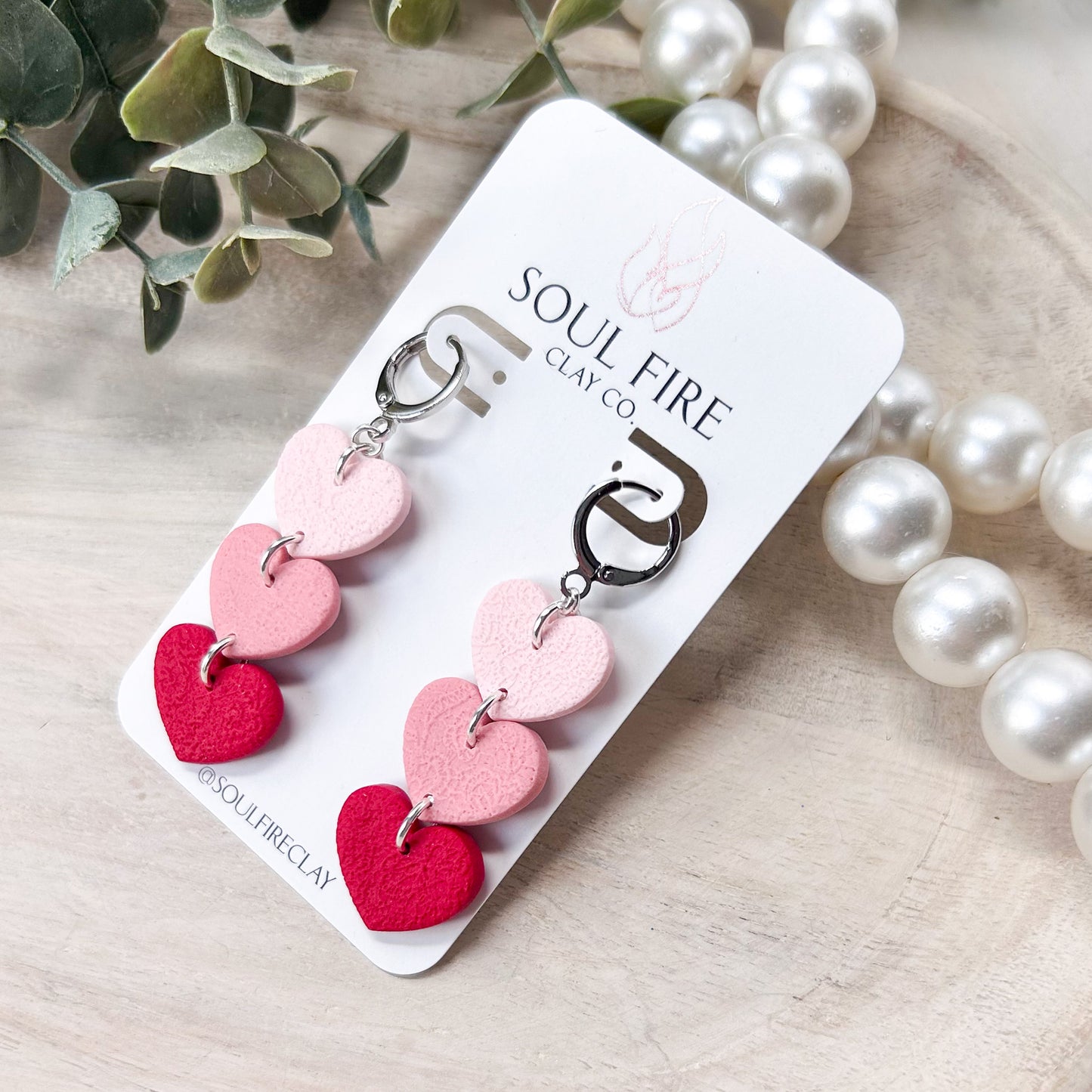 Ombre Hearts Statement Earrings
