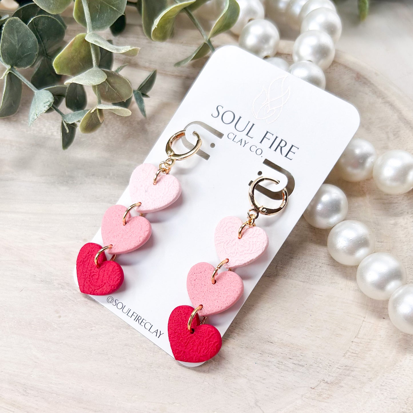 Ombre Hearts Statement Earrings