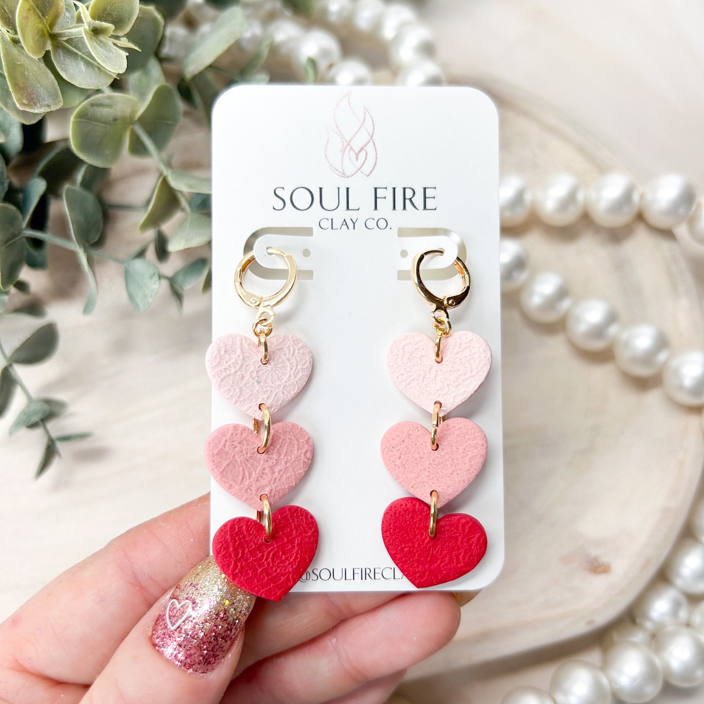Ombre Hearts Statement Earrings