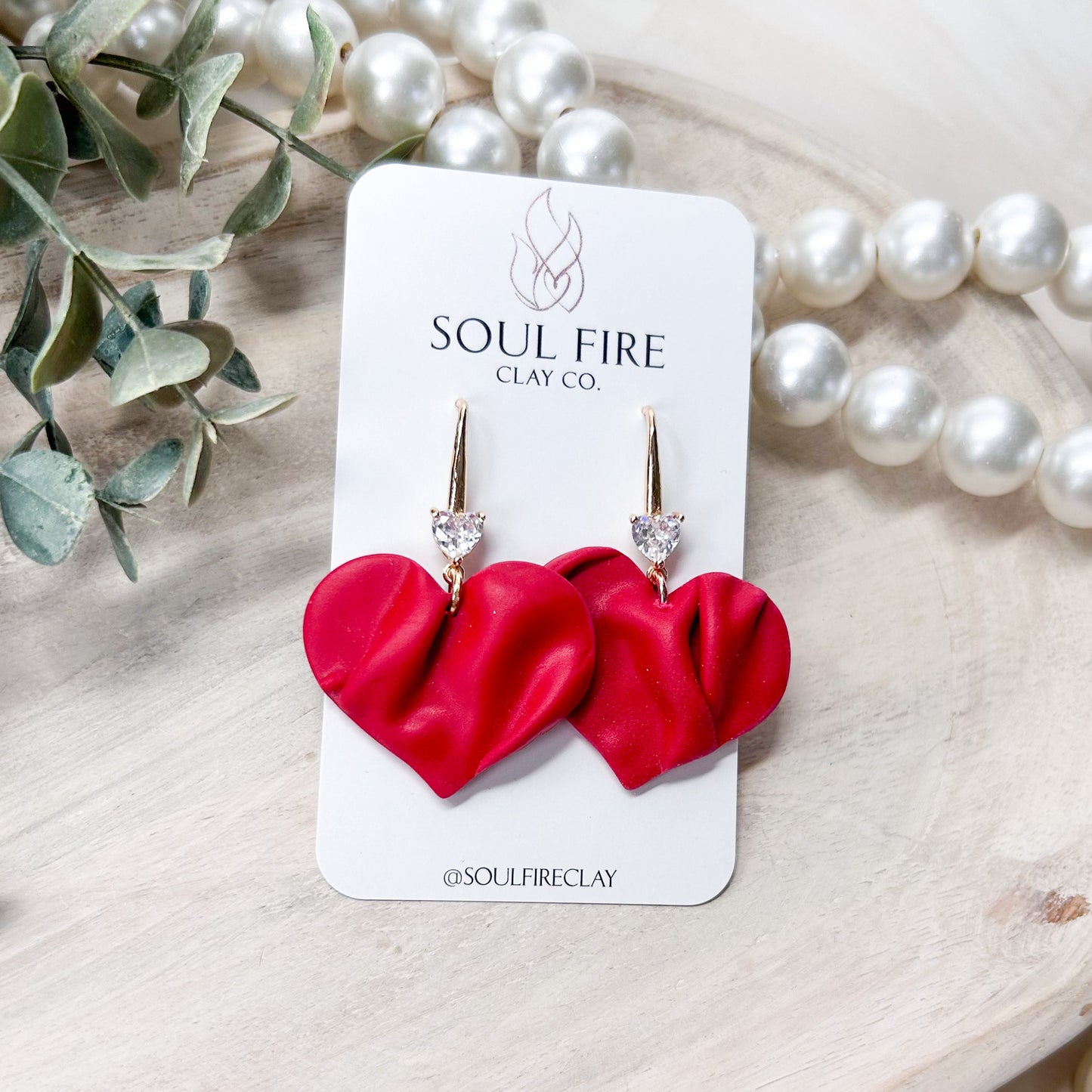 Draped Hearts Statement Earrings