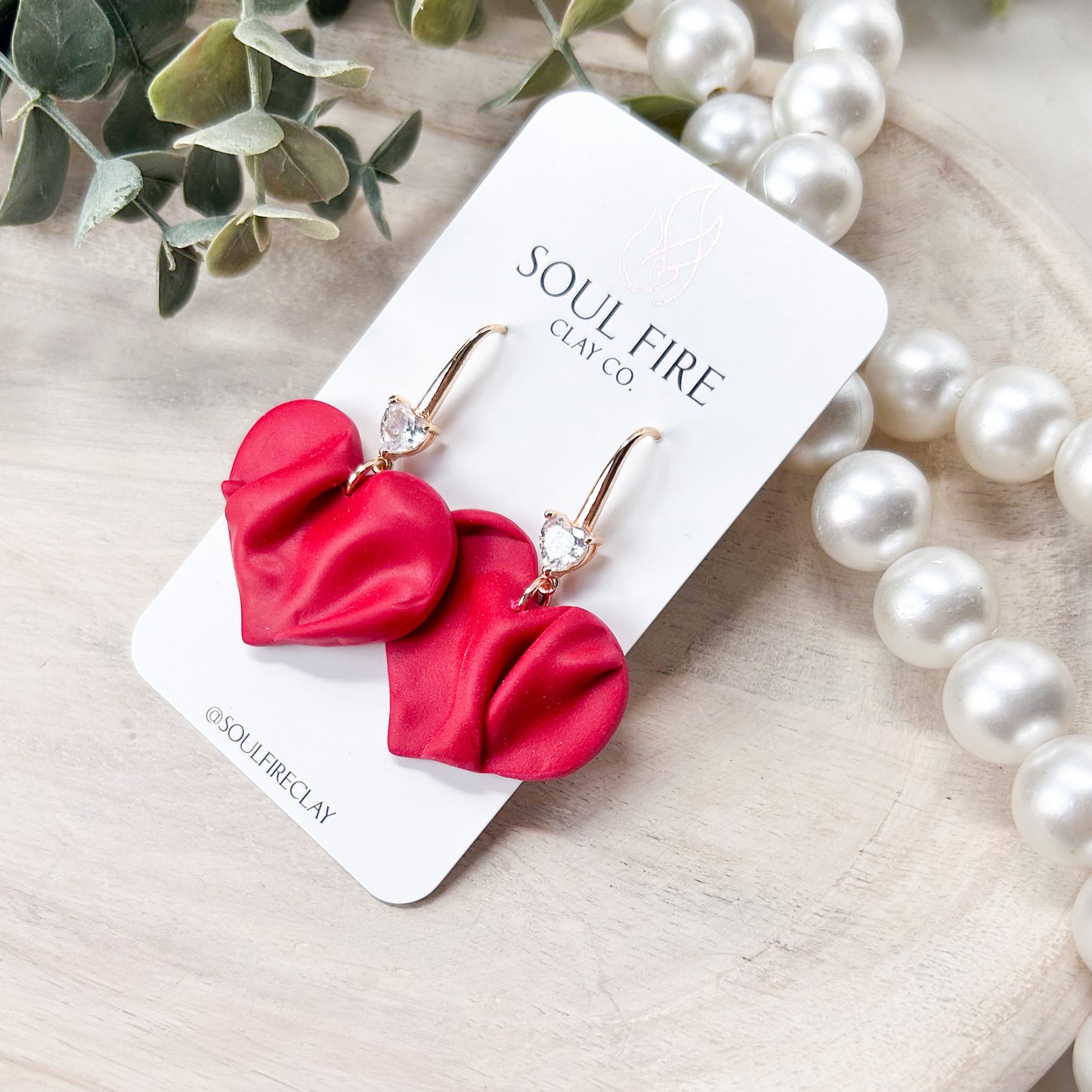 Draped Hearts Statement Earrings