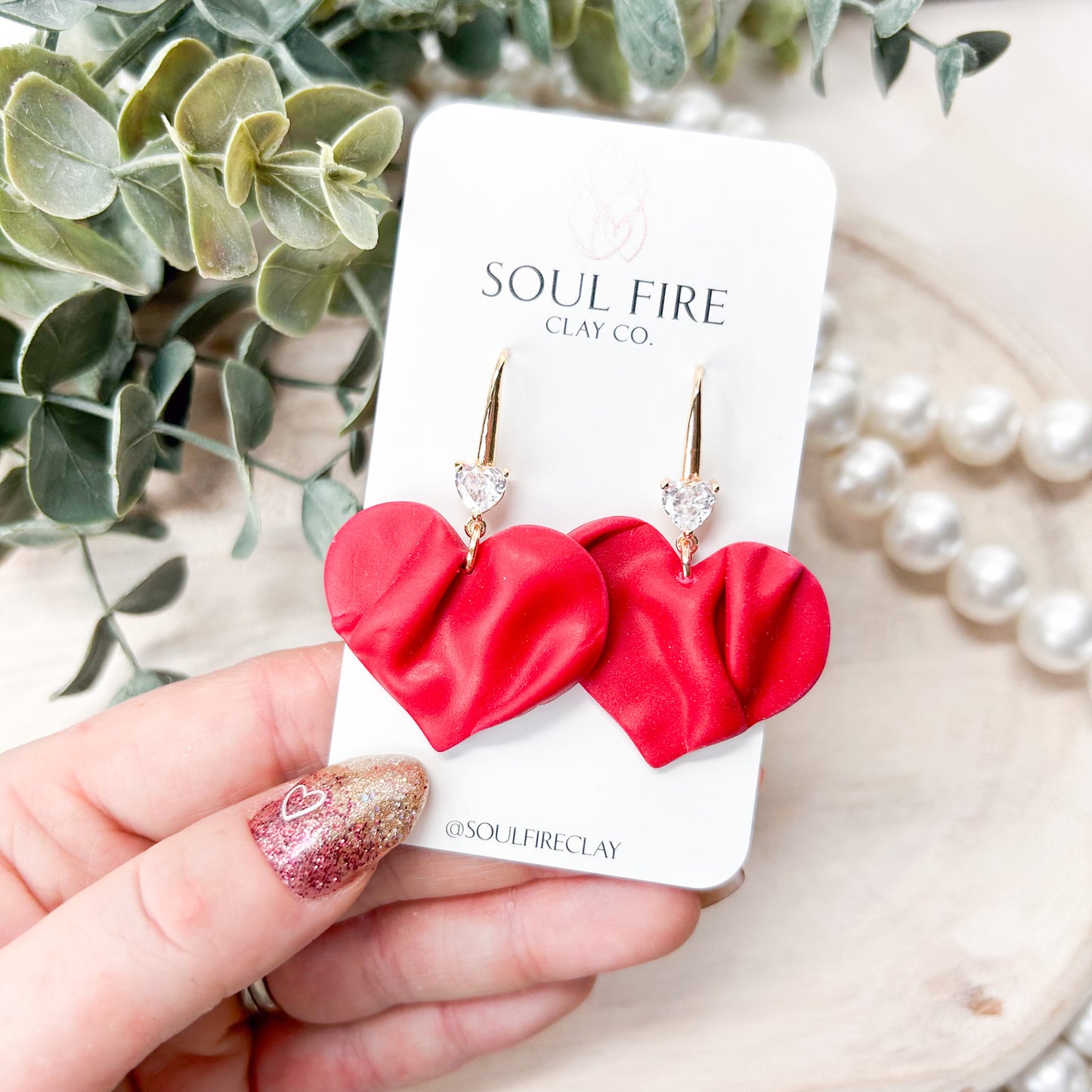 Draped Hearts Statement Earrings