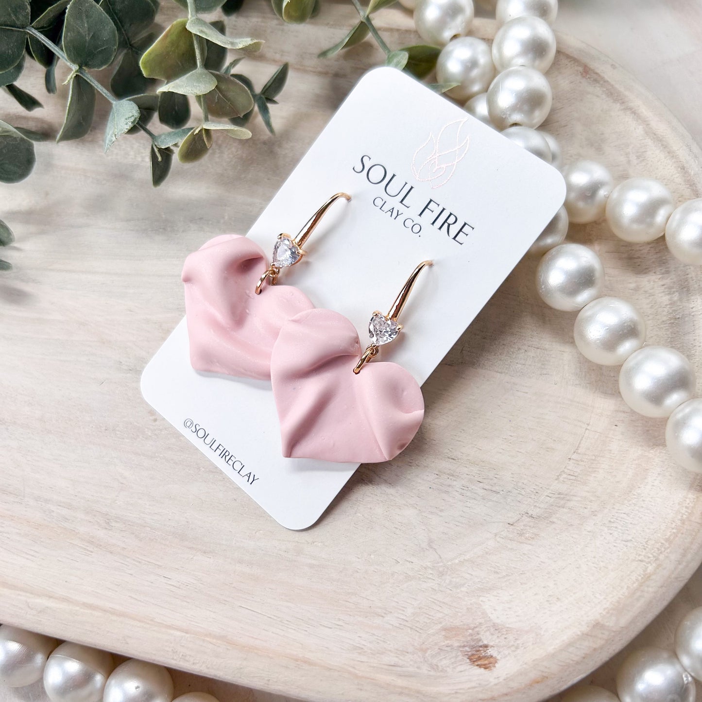 Draped Hearts Statement Earrings