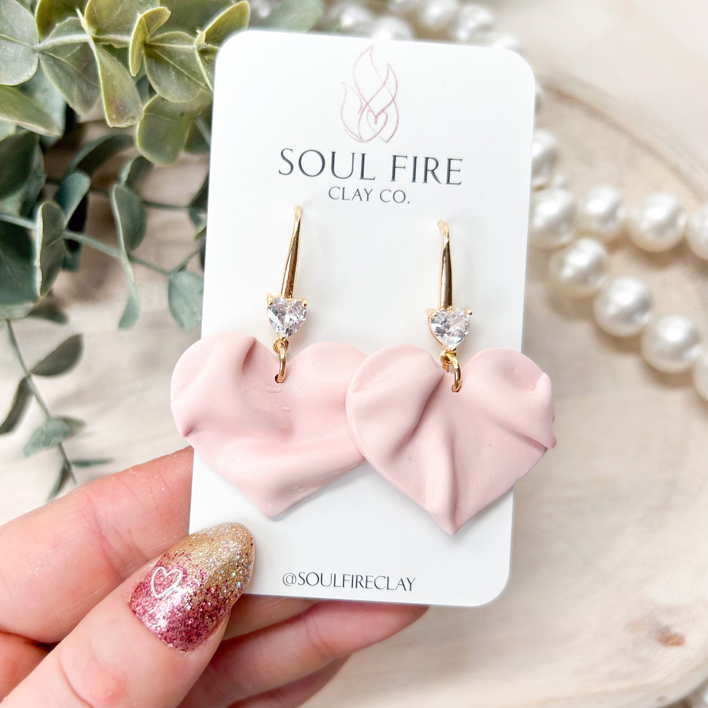 Draped Hearts Statement Earrings