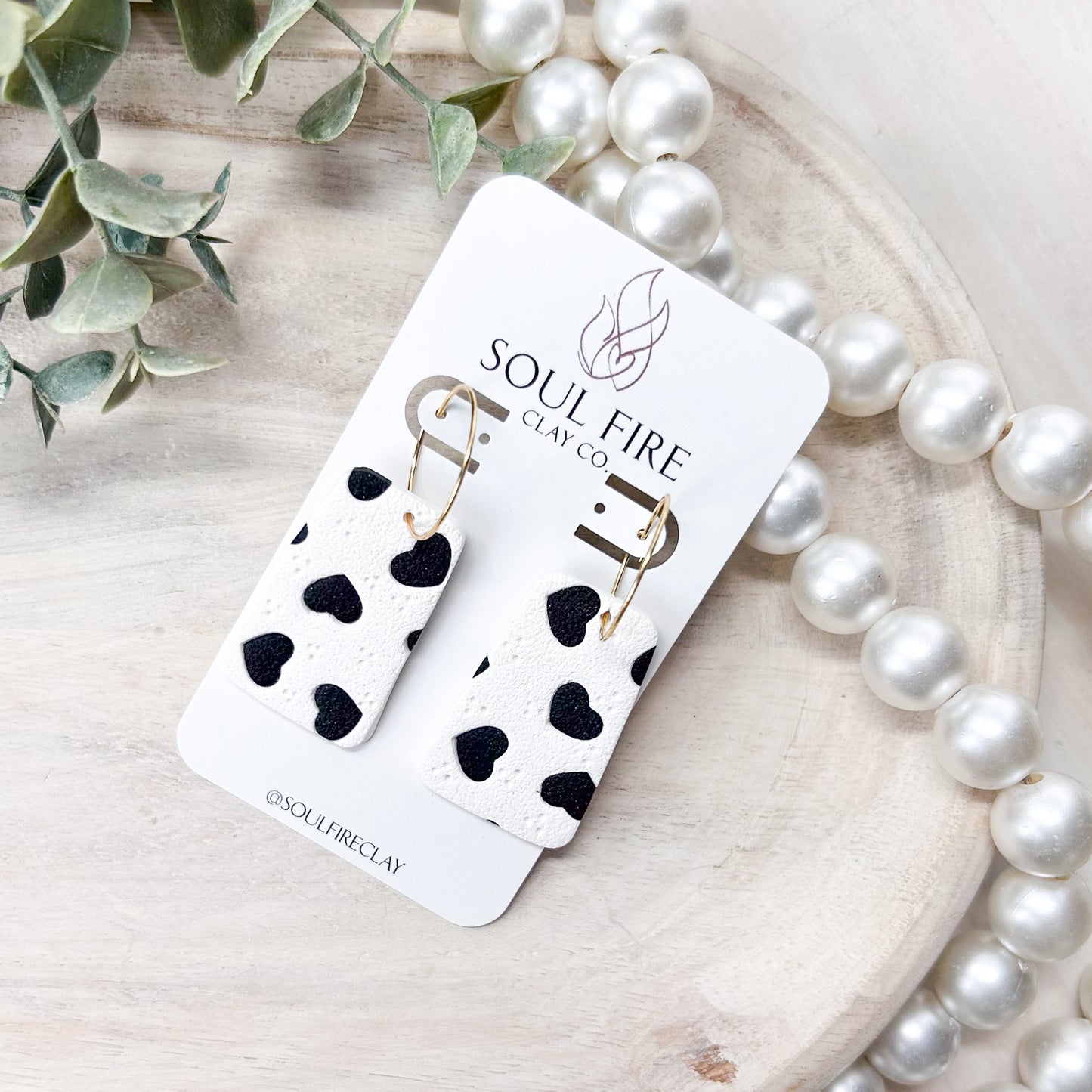 Heart Polka Dot Statement Earrings