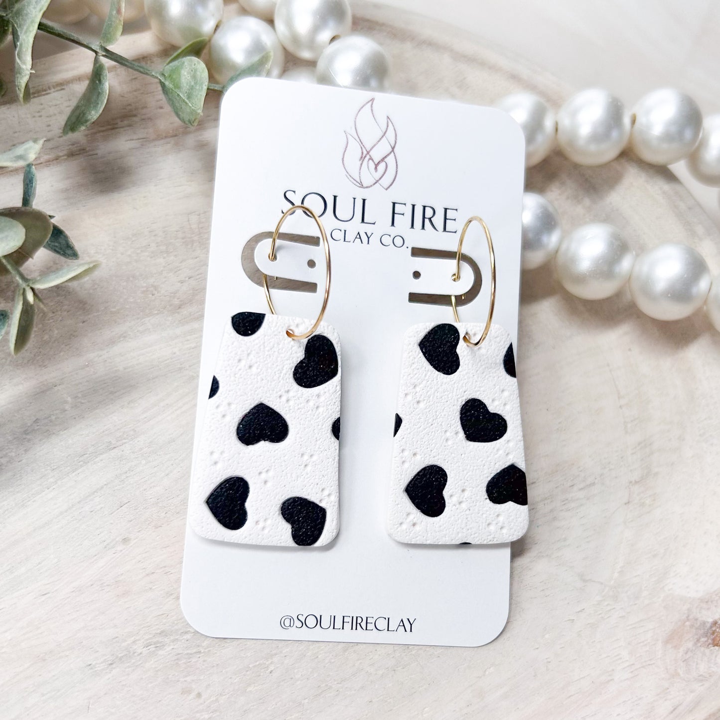 Heart Polka Dot Statement Earrings